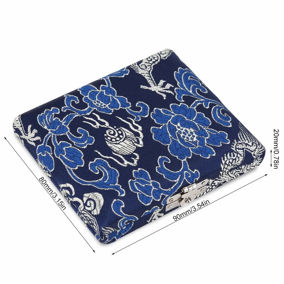 Etui pour anche hautbois en bois d'érable + tissu de soie, boîte de rangement pour 6 anches, bleu
