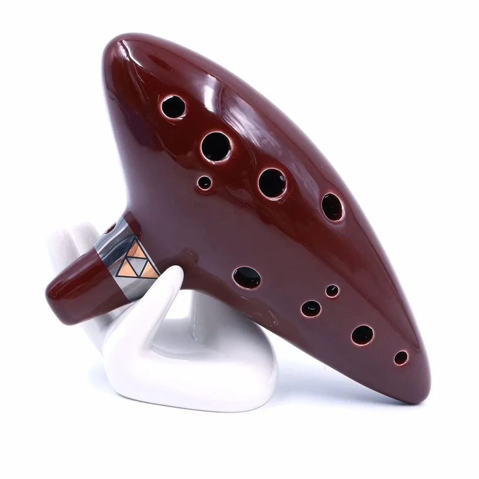 Alnicov Ocarina Alto Do 12 trous avec guide de démarrage et sac de protection Marron