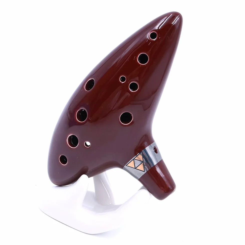 Alnicov Ocarina Alto Do 12 trous avec guide de démarrage et sac de protection Marron