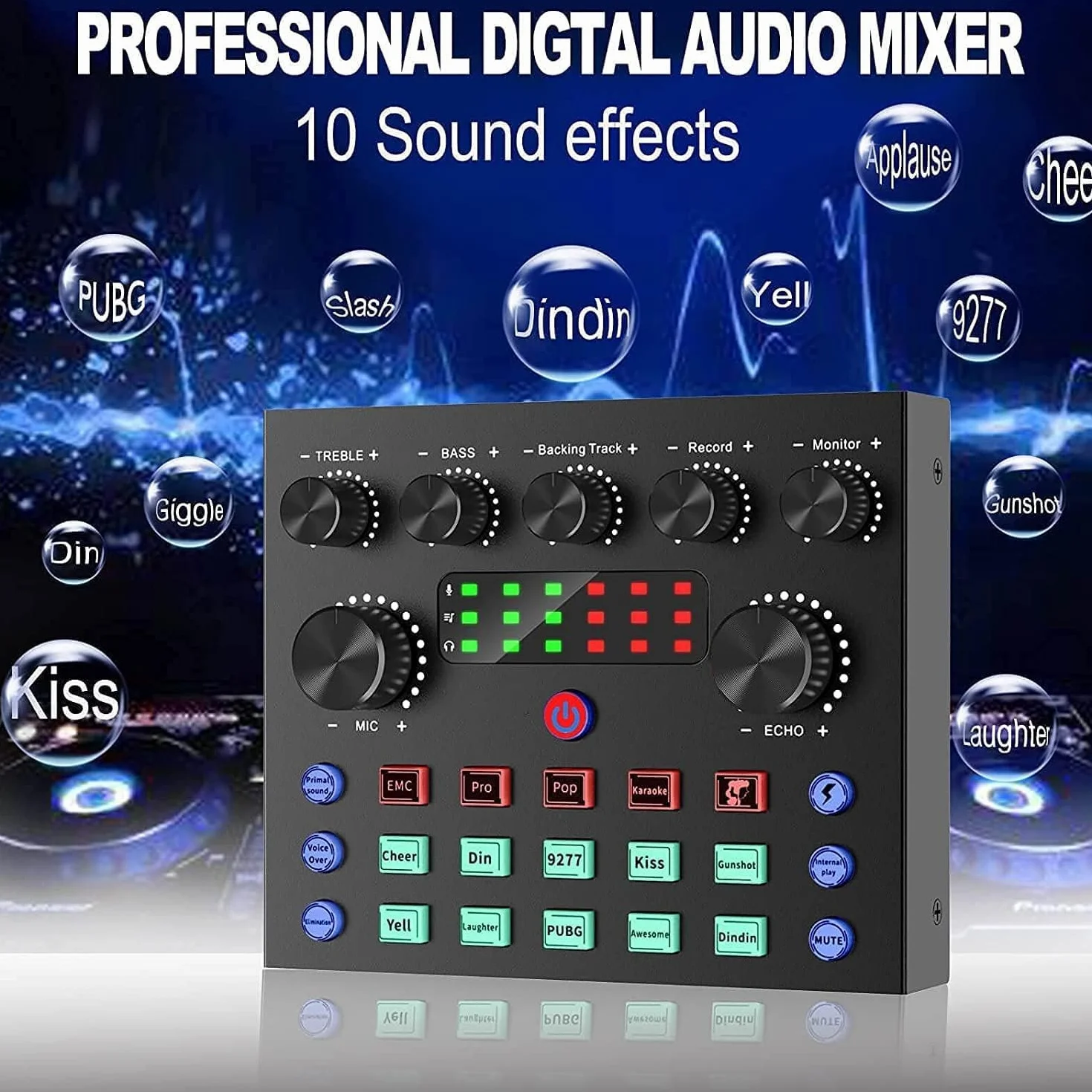 Micro Gaming Carte Son Karaoke Table de Mixage DJ Set, Interface Audio Bluetooth USB PC