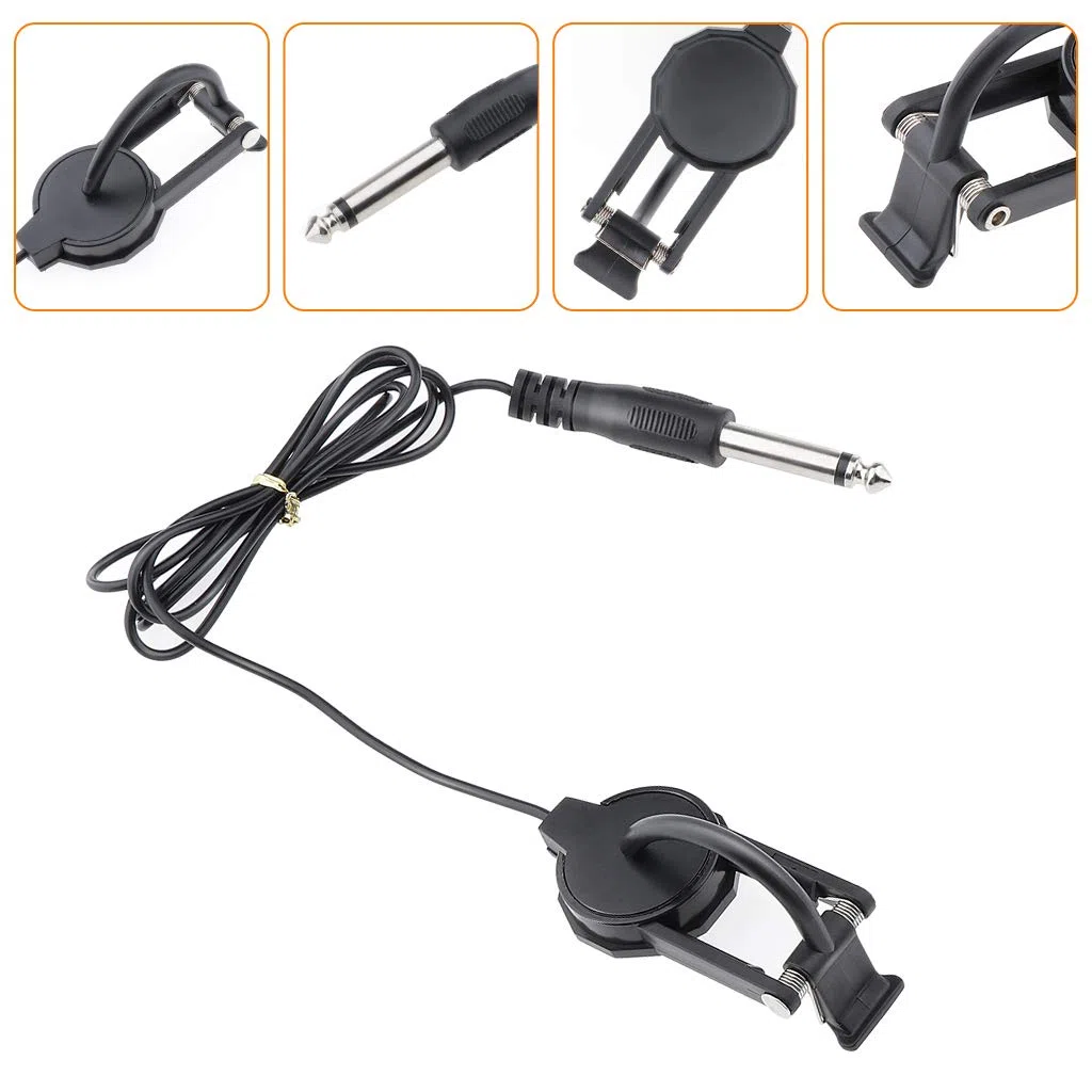 Alnicov WCP-60V Micro à clipser pour violon avec prise jack 6,35 mm pour guitare folk acoustique, ukulélé, violon