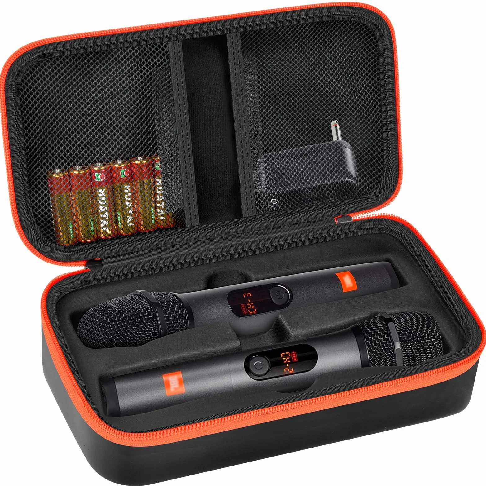 Étui de Microphone sans Fil JBL pour Deux Microphones, Sac de Voyage pour Chant et Karaoké - Noir