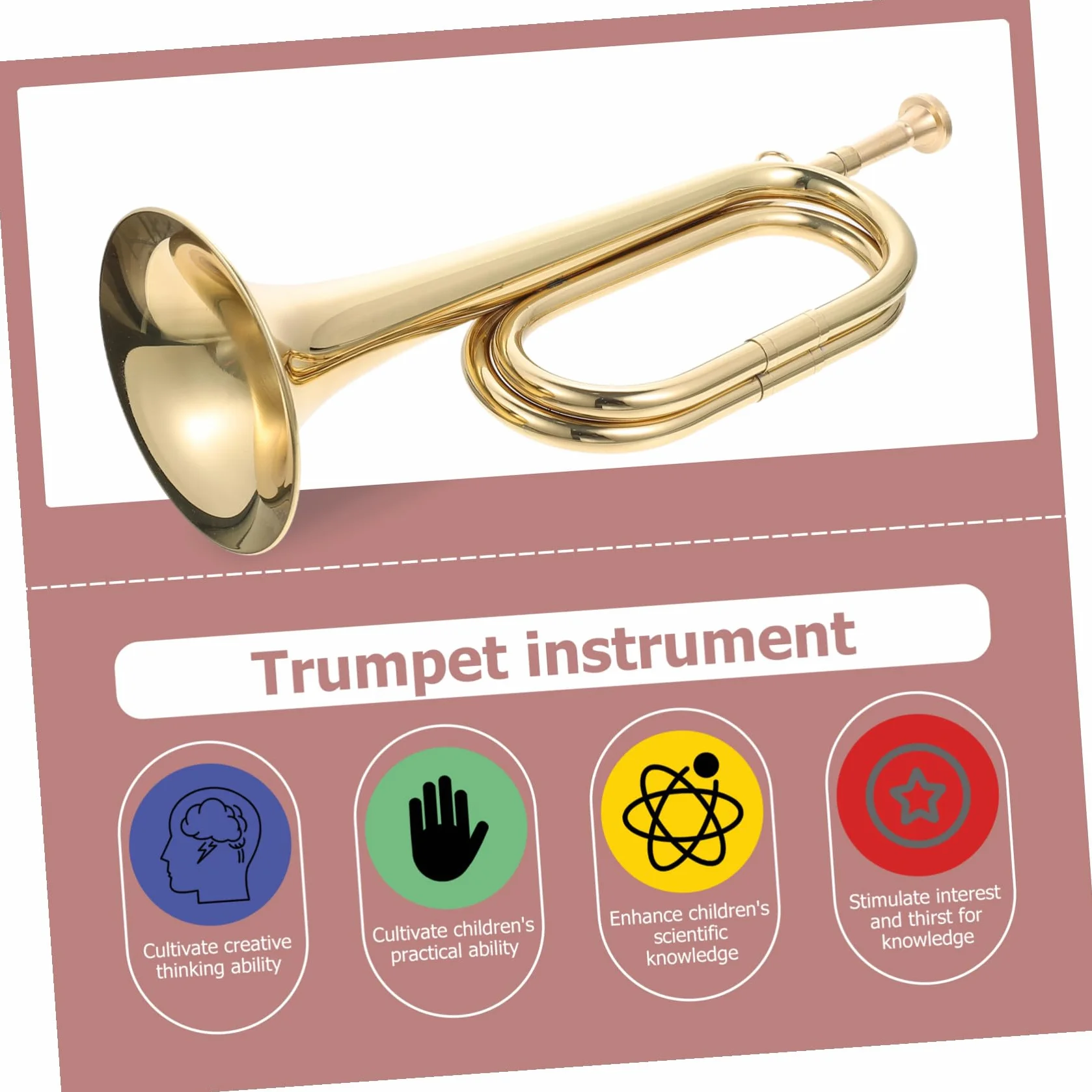 Alipis Trompette en Cuivre pour Orchestre Scolaire Instrument à Vent Débutants