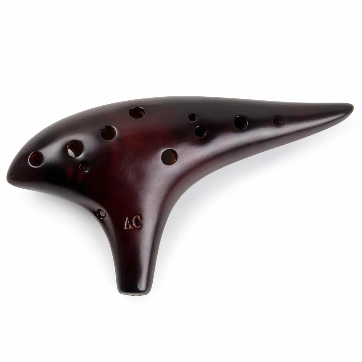 Ocarina Alto C en Céramique de Paille Fumé avec Sac de Protection et Livret