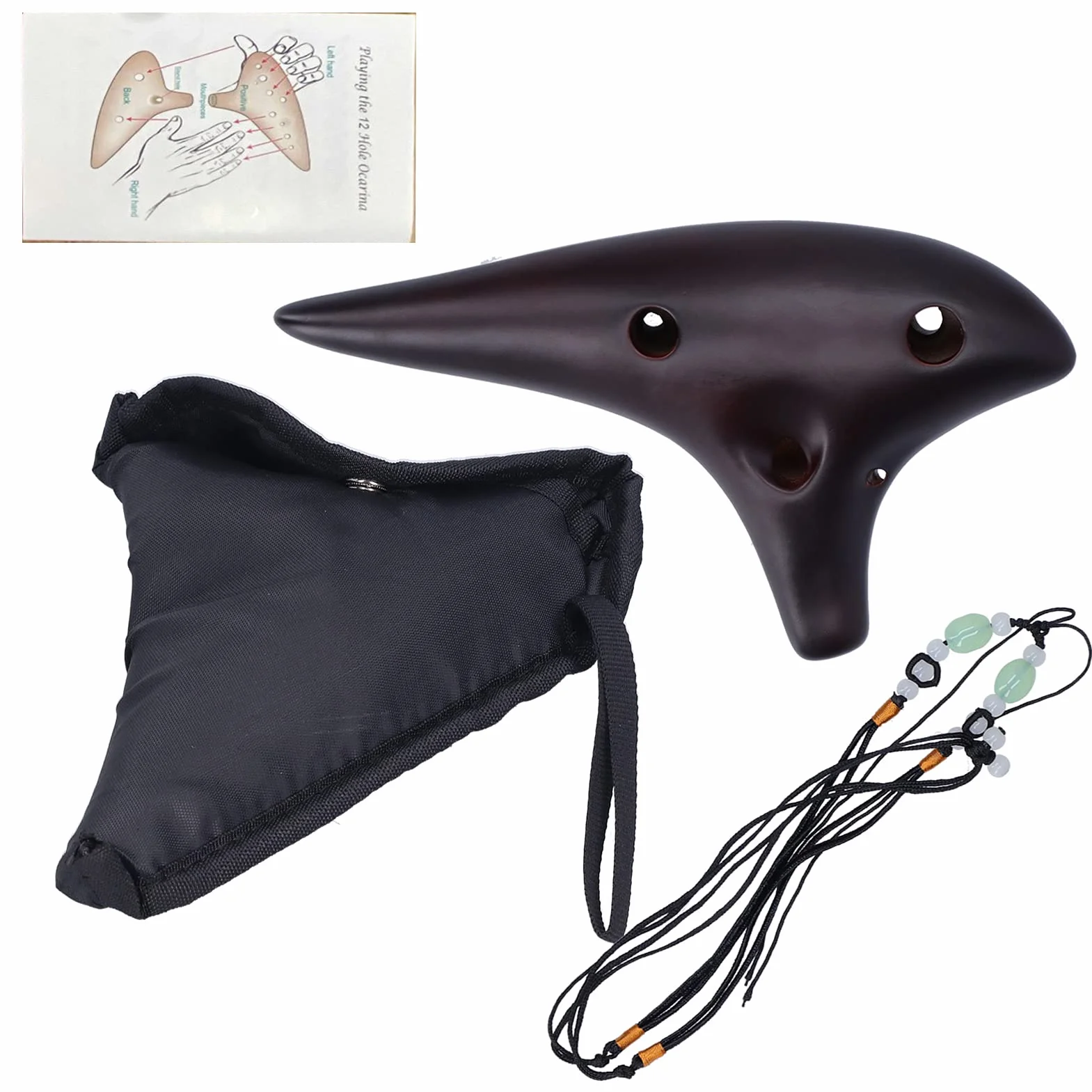 Belle Dolomite Ocarina 12 trous Alto C portable pour débutant