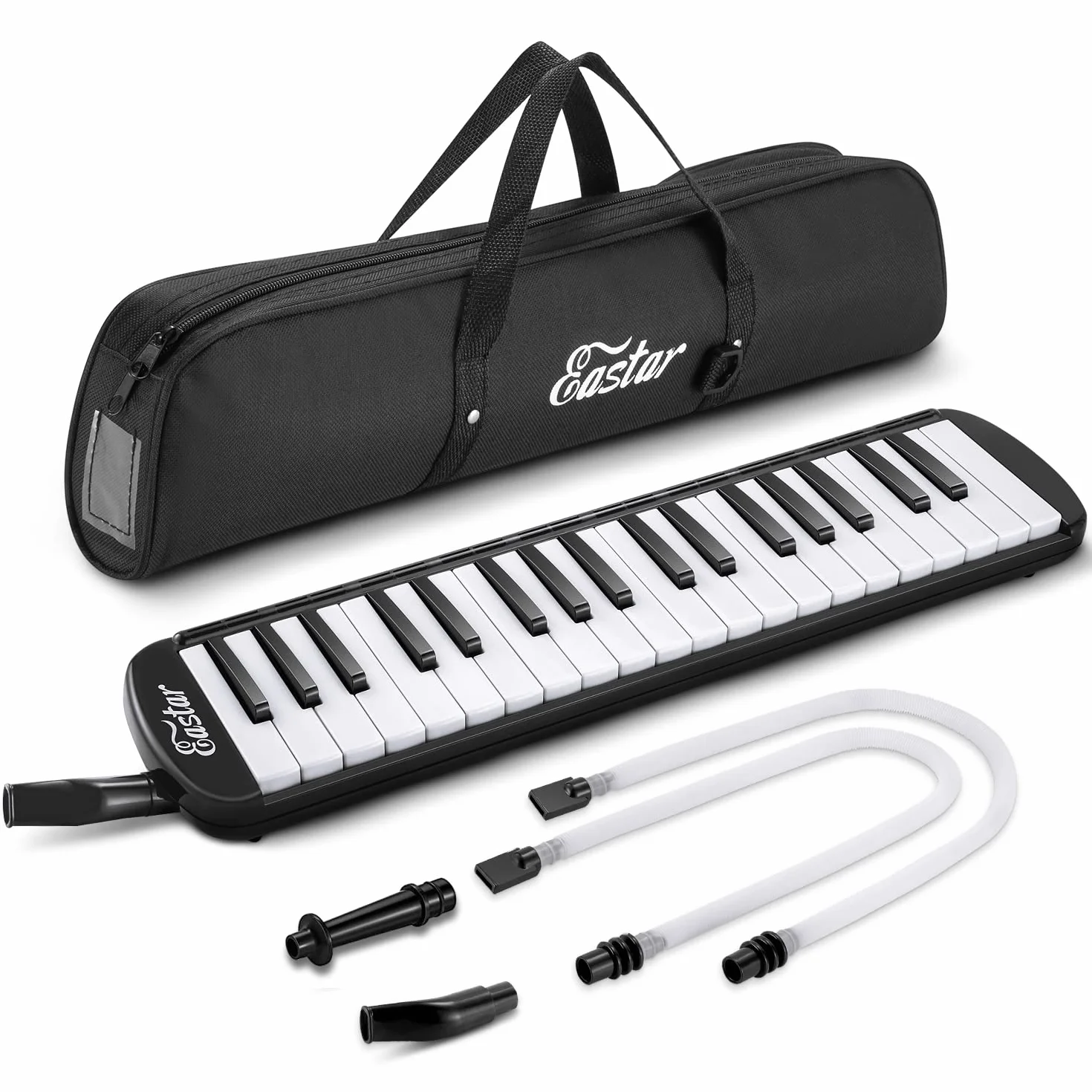 Eastar Melodica 37 Touches Instrument à Vent pour Enfants Débutants avec Sac de Transport Noir