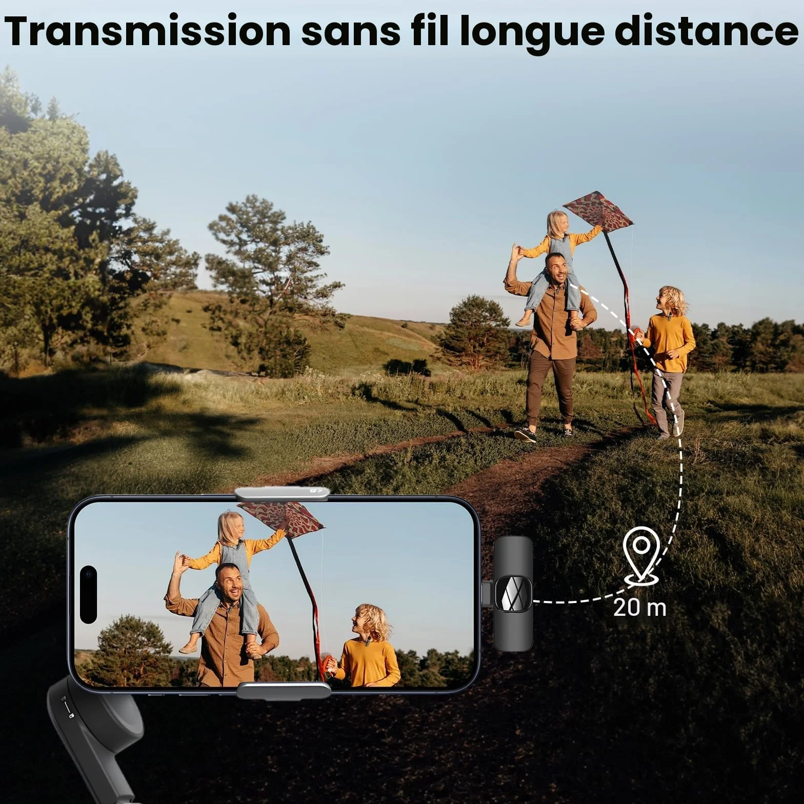 Micro Cravate sans fil USB C pour iPhone Android PC, Réduction du bruit, Clip Plug-Play pour Enregistrement Vidéo Vlogging