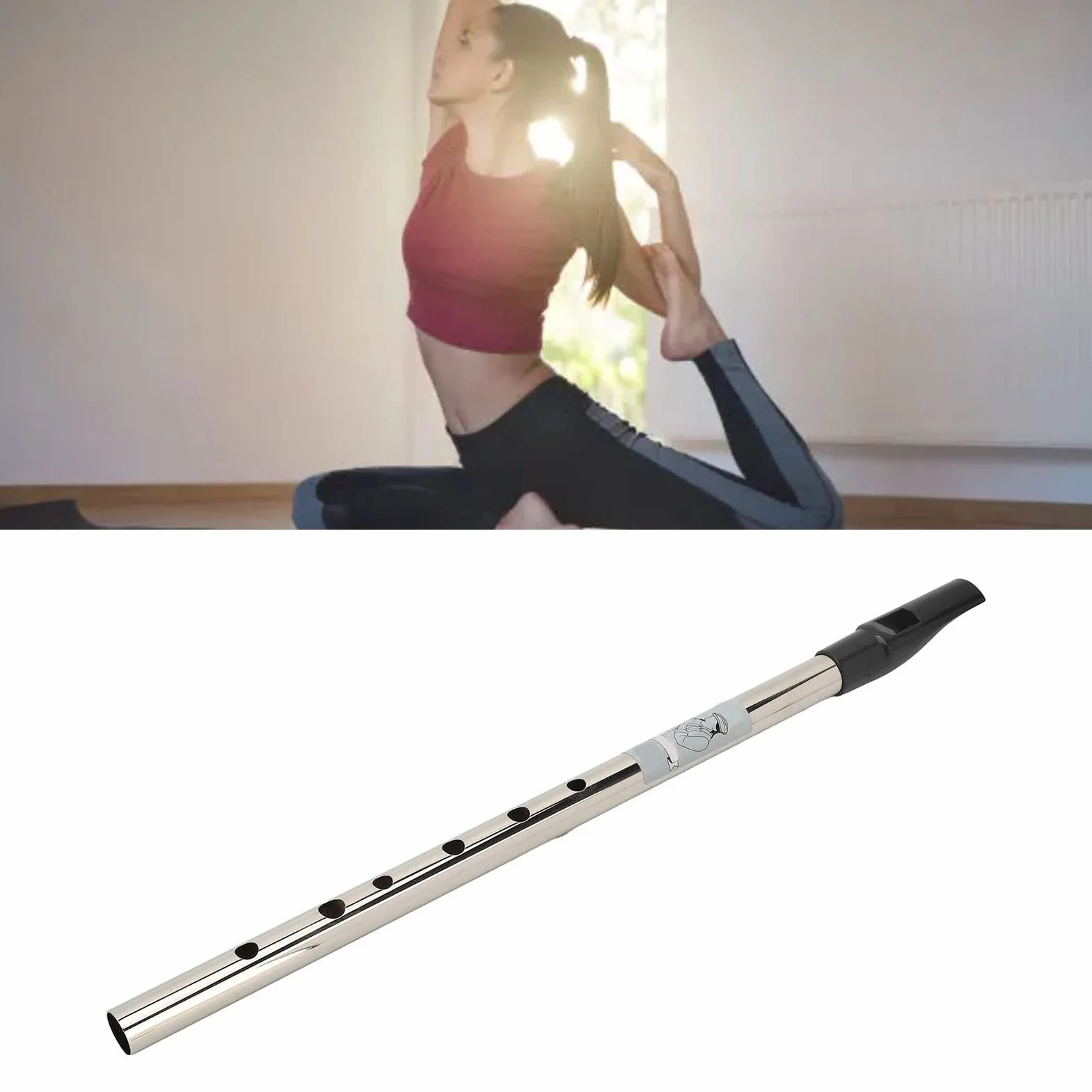 Flûte irlandaise Irish Whistle 6 trous clé de ré alliage aluminium sans soudure pour débutants