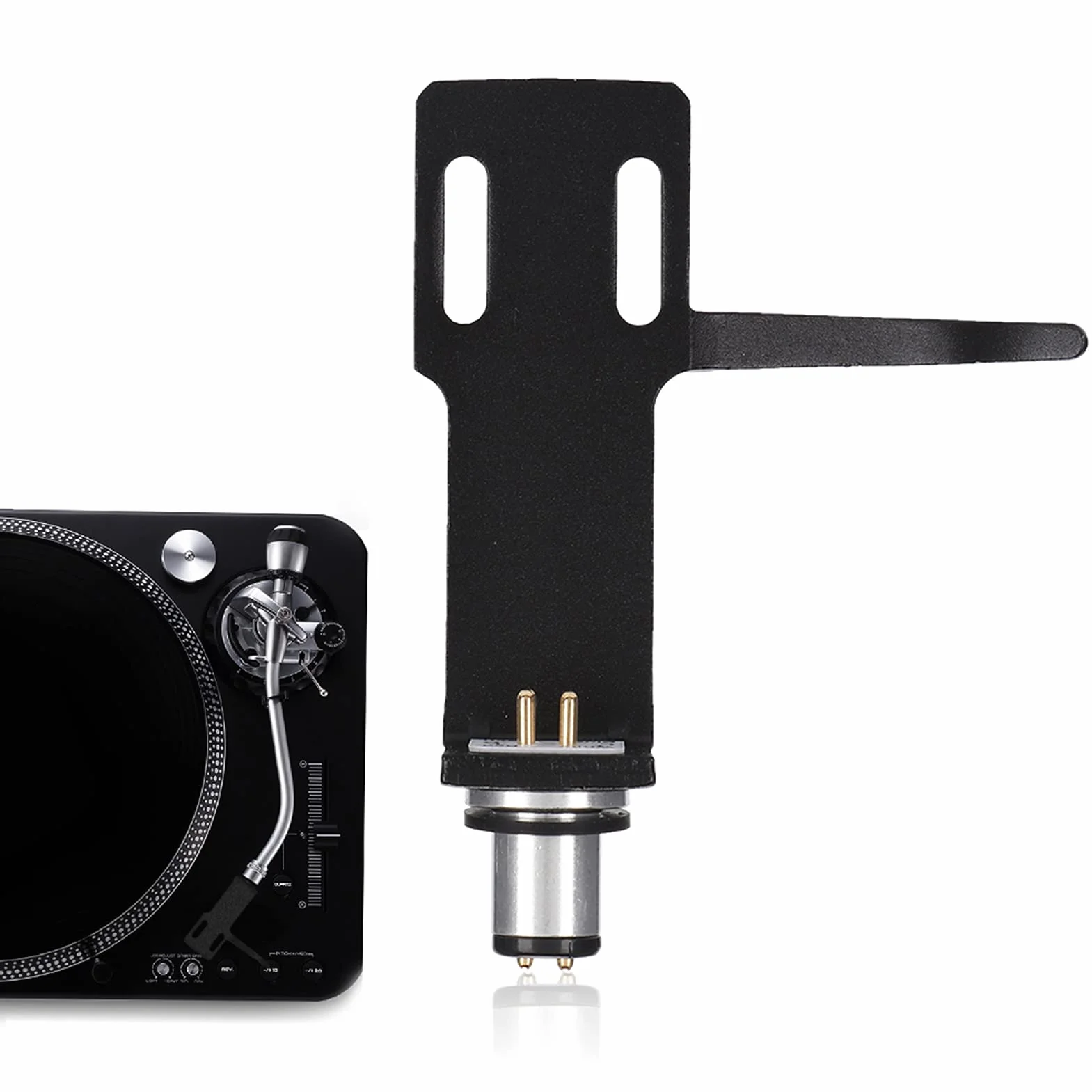 Porte-Cellule pour Lecteur Phono avec 4 Câbles et 2 Paires de Vis, pour Platines Vinyles