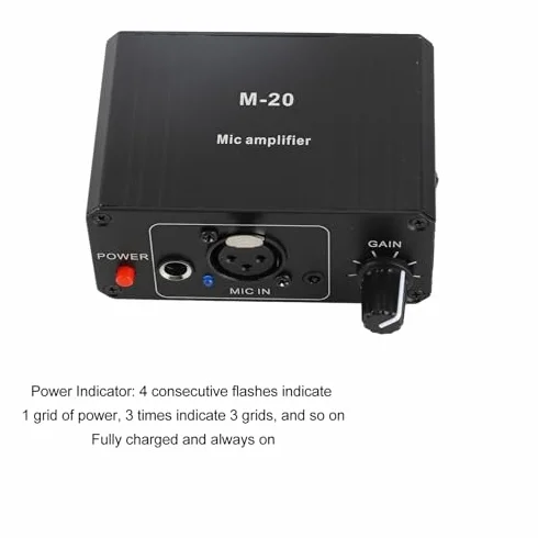 Préampli de Microphone Professionnel 48 V Alimentation Fantôme pour Microphones Dynamiques