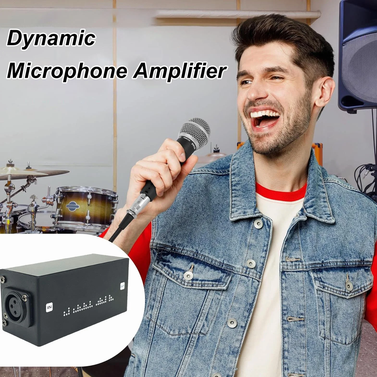 Audio Signal Preamplifier Active Booster Lossless Sound Amplifier Noise Reduction Processor Podcast Vocal Recording Streaming Studio Broadcast Voice Enhancement
