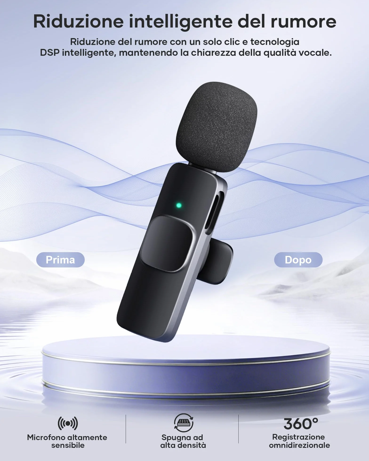 KUKIHO 2 Microphones Cravate sans Fil pour iPhone/Smartphone, Mini-Micro USB-C, Réduction du Bruit, avec Pince