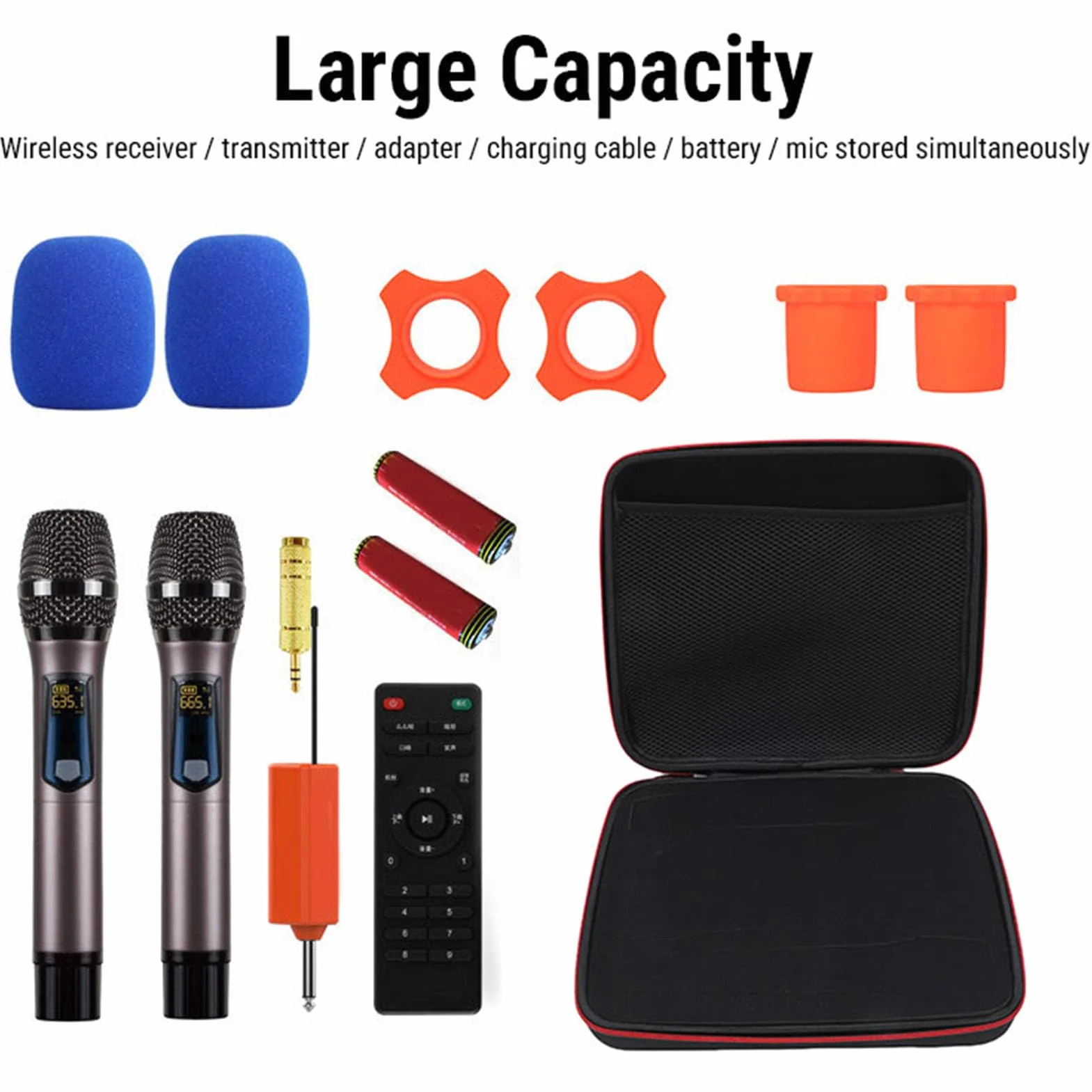 GOWENIC Étui pour Microphone sans Fil 4 Emplacements Sac de Transport Résistant aux Chocs Doublure Intérieure Douce