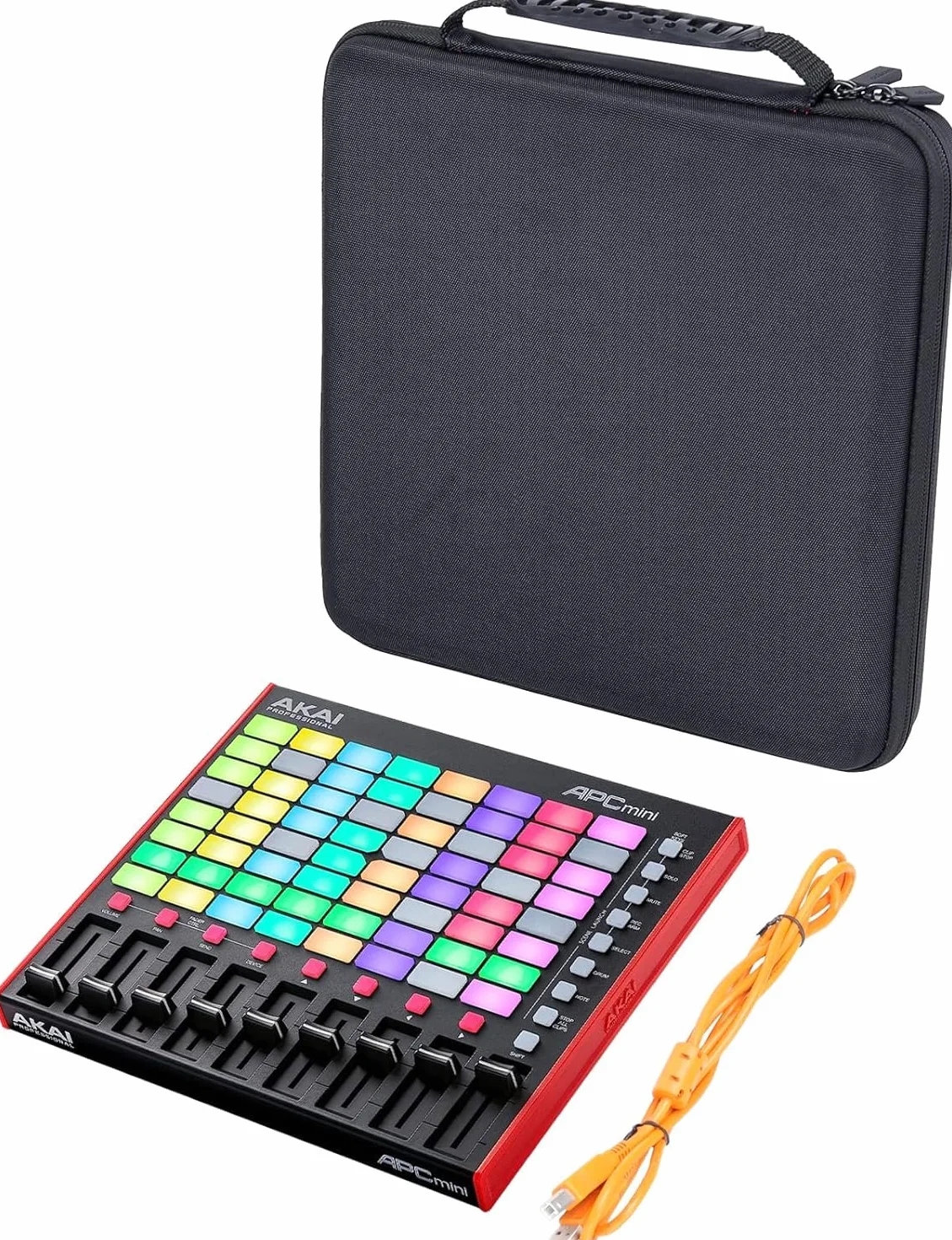 co2CREA Dur Étui de Voyage Rigide Housse Cas coque pour AKAI Professional APC Mini MK2 Contrôleur 64 Pads RGB Rouge