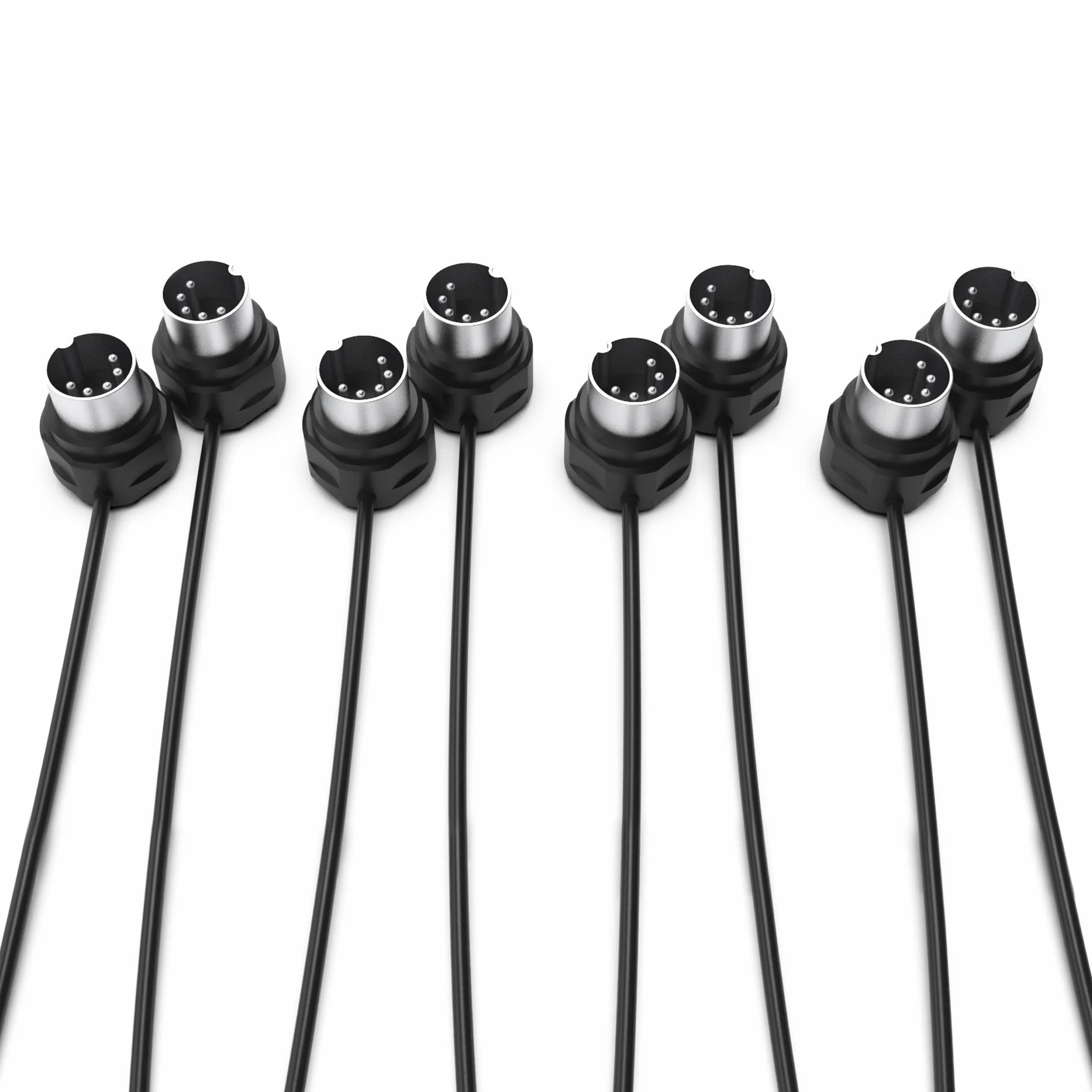 CME MIDI Cable Pack de 4 – 90 cm, DIN MIDI 5 Broches, Connecteurs Ultra Fins à Angle 45°
