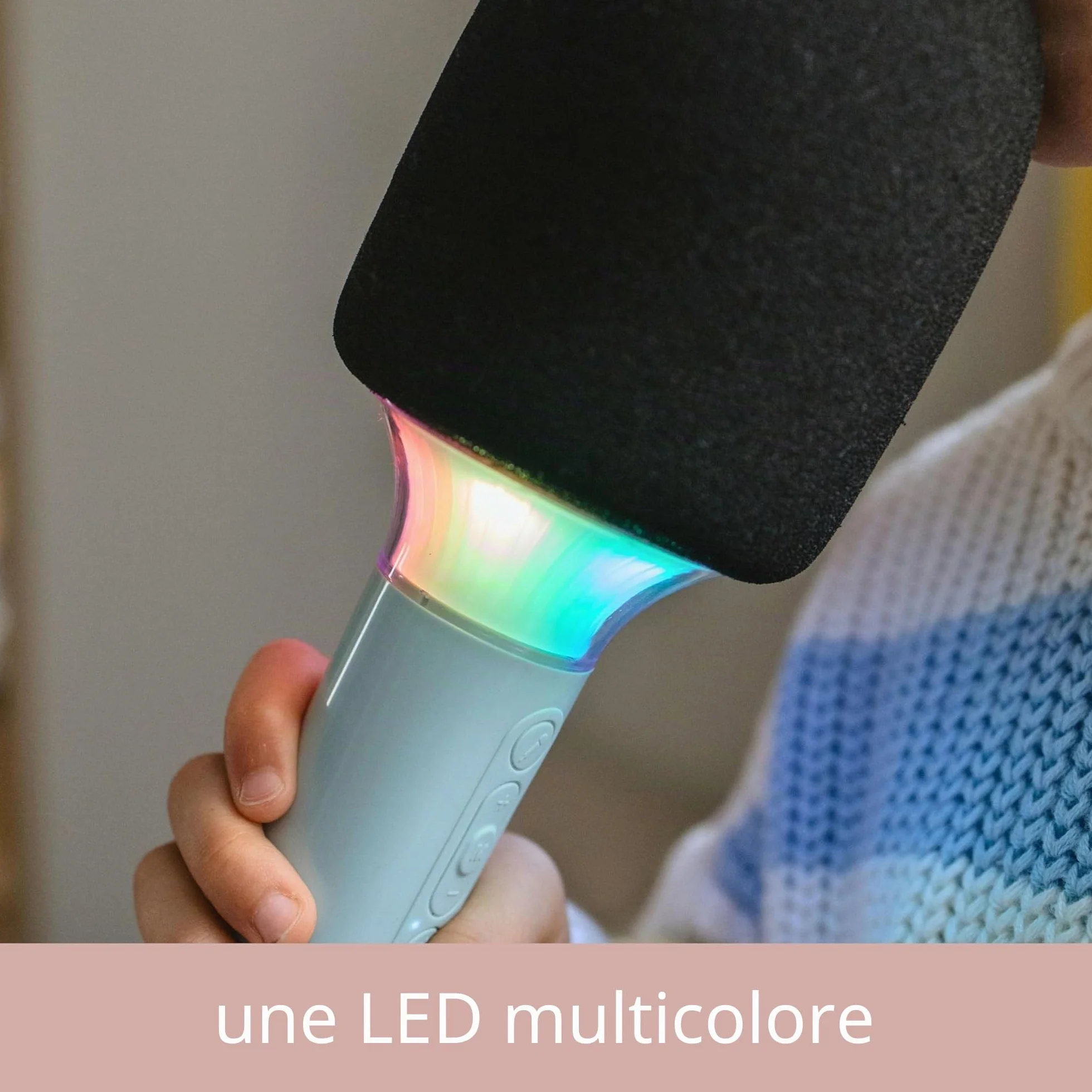 KIDYWOLF Kidymic Rose – Micro Karaoké Enfant Bluetooth avec Effets Sonores et Lumineux