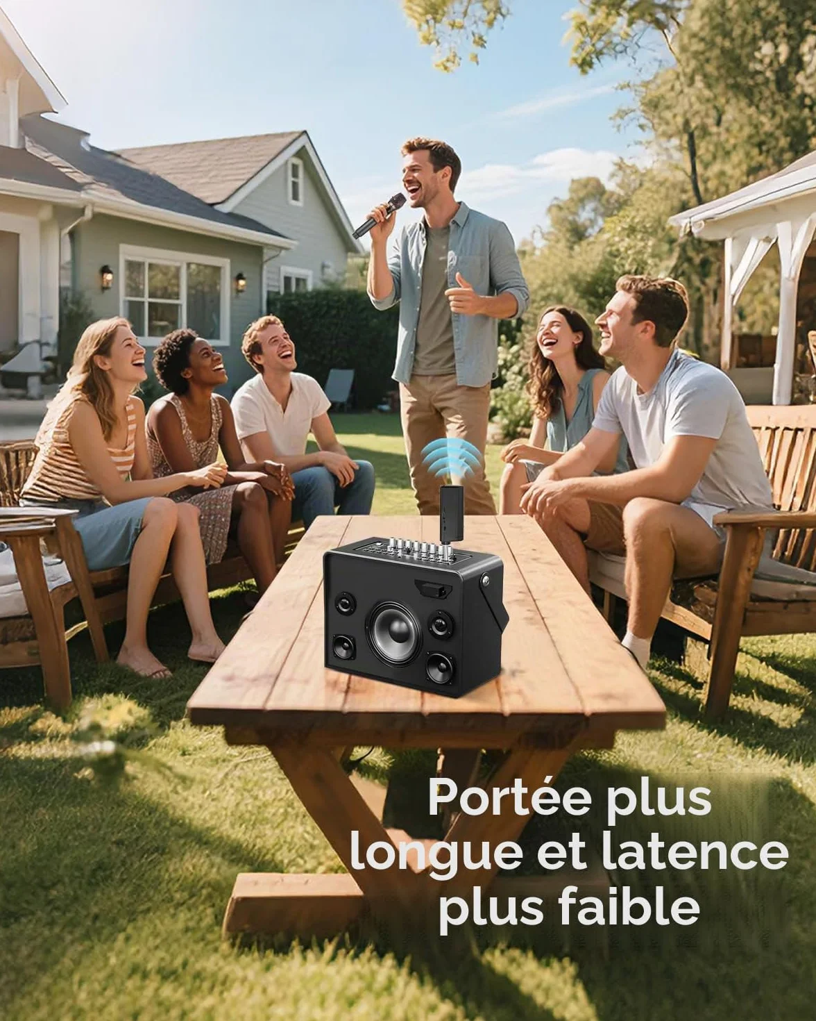 ALPOWL Microphone sans Fil Professionnel 192KHZ/24Bit Dynamique Récepteur Rechargeable Noir