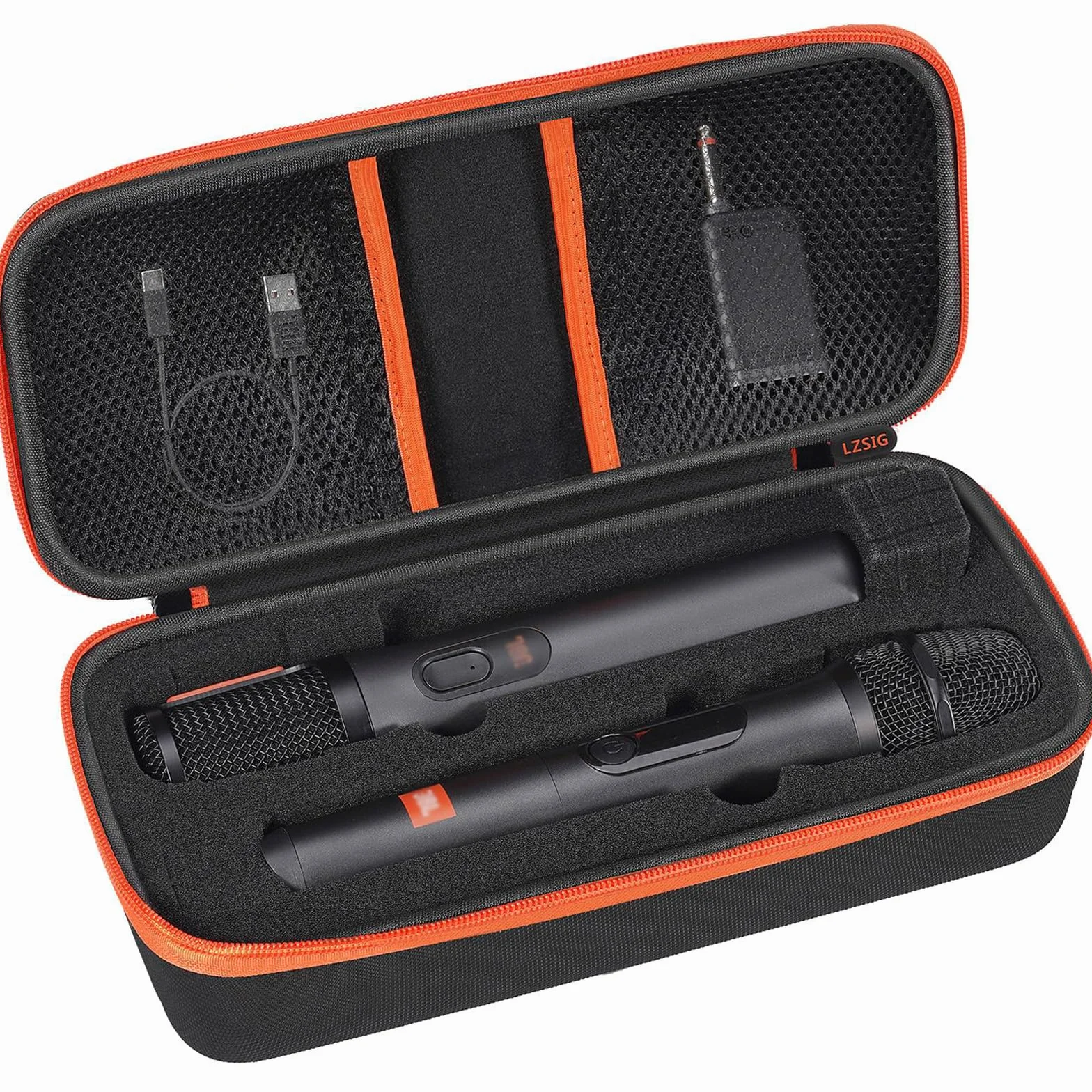 Étui de Microphone sans Fil JBL Wireless Two, Mousse prédécoupée pour Double Microphone Portable Partybox, Sac de Voyage
