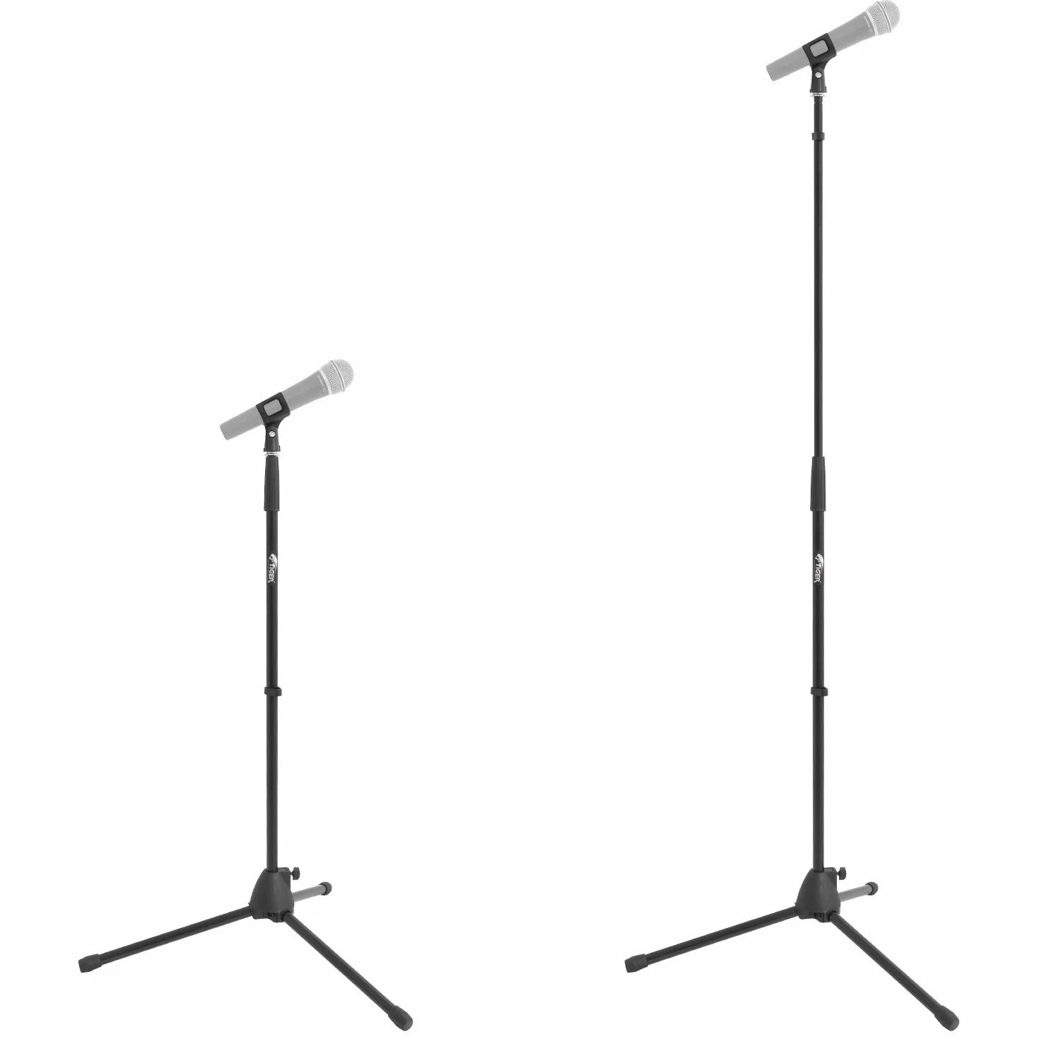 TIGER MCA21-BK Support de microphone droit avec base trépied réglable - Noir