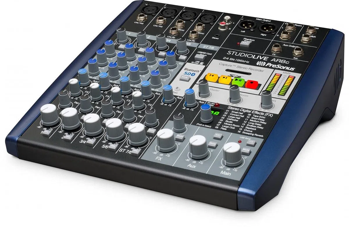 PreSonus StudioLive AR8c Mélangeur Analogique/Interface Audio 8 Canaux Compatible USB-C/Enregistreur SD Stéréo