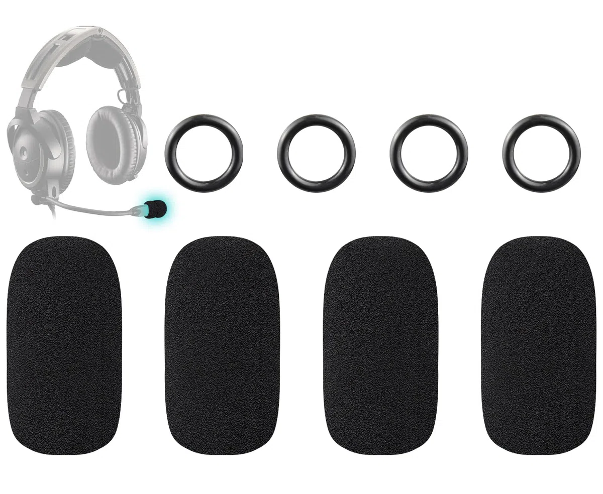 SOULWIT Couverture de Microphone de Remplacement pour Bose Aviation X A10/A20/A30 Casque, Filtre en Éponge pour Microphone, Pack de 4 Couvre-Micros en Mousse Écran Anti-Vent