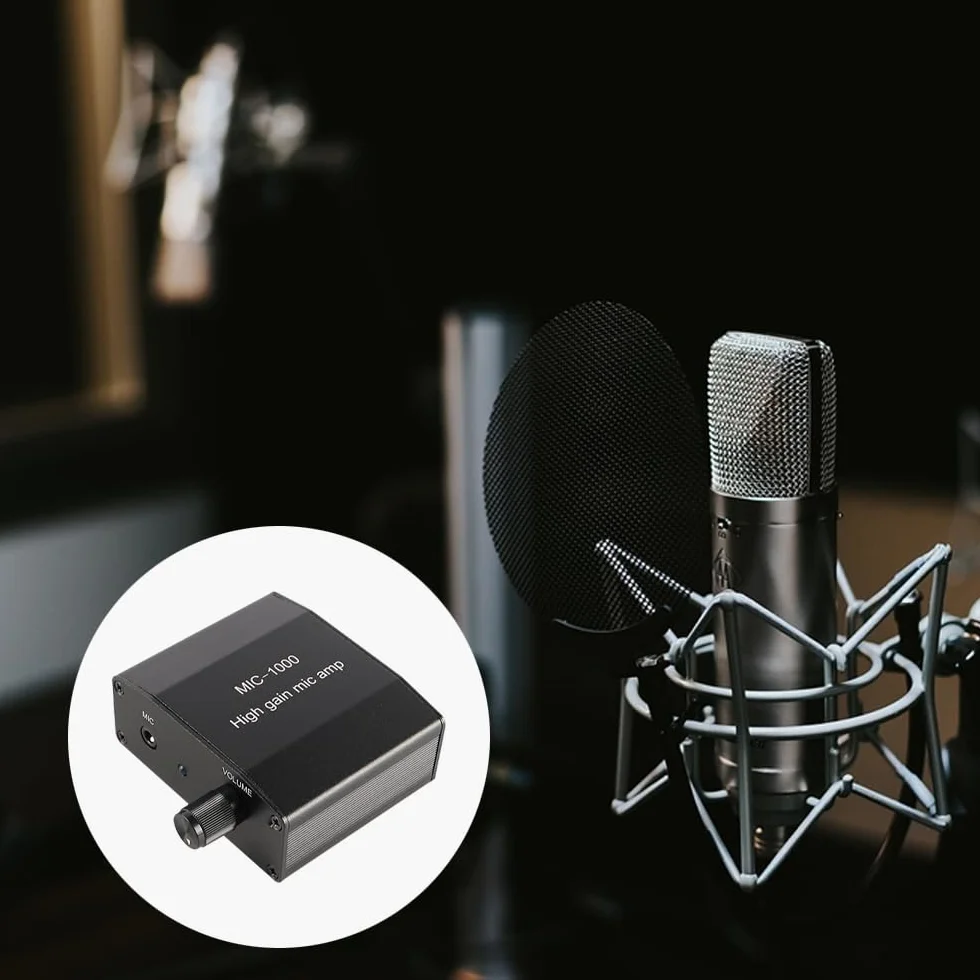 Kit amplificateur microphone préampli son gain 1000x ensemble accessoires enregistrement direct diffusion