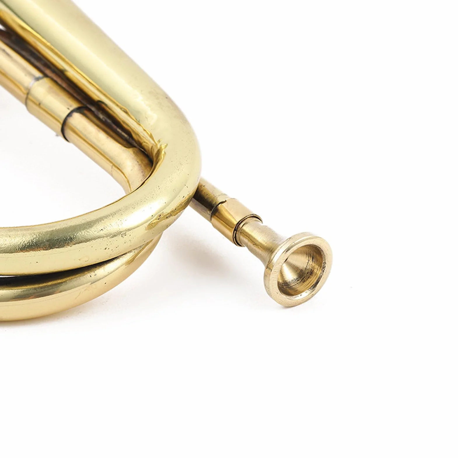 Trompette en laiton, instrument à cuivres, trompette jouet dorée pour orchestre scolaire