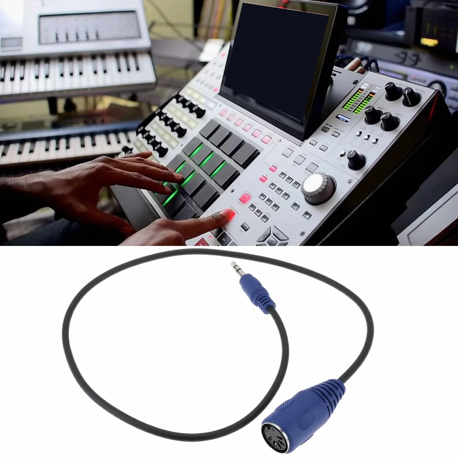 Câble MIDI Femelle 5 Broches vers Jack TRS Mâle 3,5 mm Compatible Akai MPC Studio