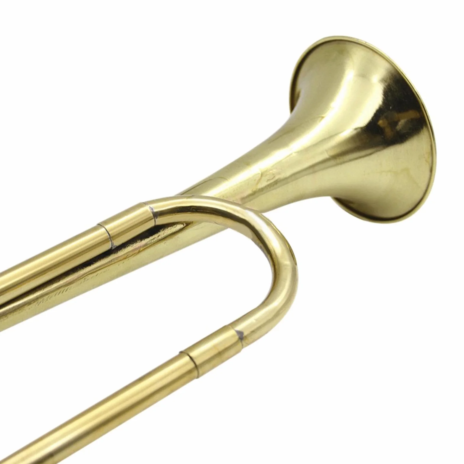 Trompette de cavalerie en laiton plaqué or - Instrument de corne de clairon rétro