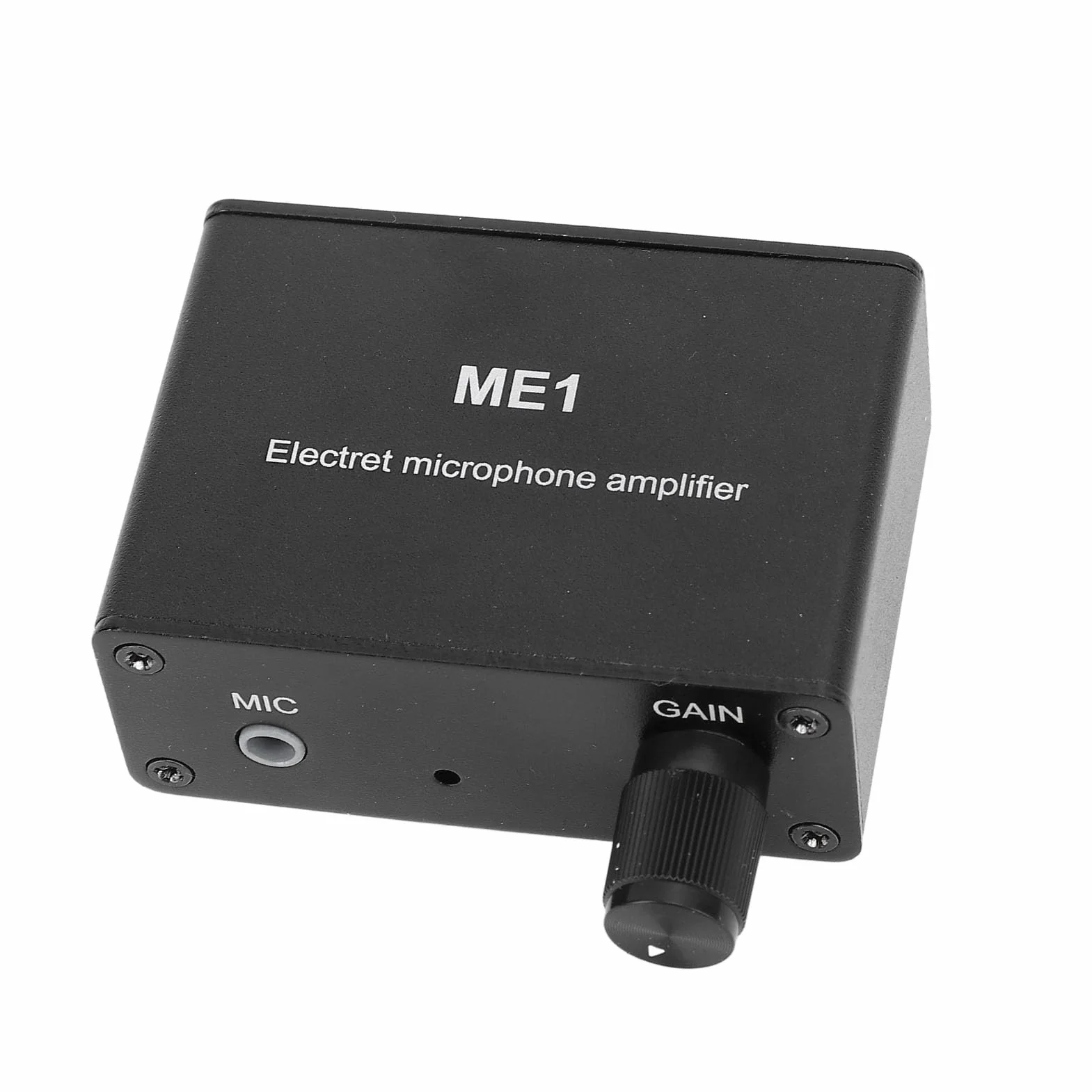 Amplificateur Microphone Électret Préamplificateur Sonore 3.5mm Gain Réglable 0-20dB