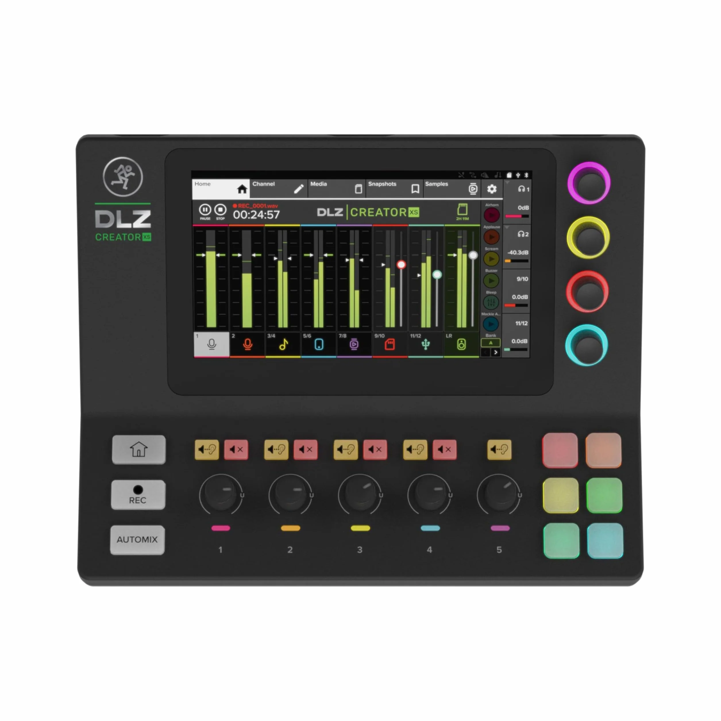 Mackie DLZ Creator XS - Mixeur numérique compact et adaptatif pour podcasting, streaming et YouTube avec modes personnels, technologie Mix Agent, AutoMix, préamplis micro Onyx80