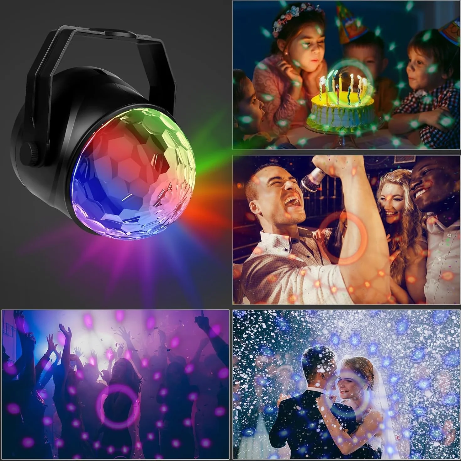 FIMEI Boule Disco 2 Pack, Lumière Soirée Projecteur Effet Spot Stade avec Télécommande