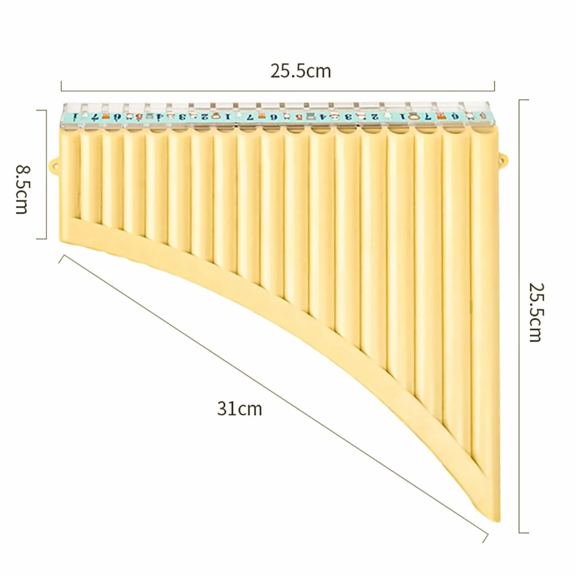 Flûte de Pan 16 tuyaux ABS Instrument à Vent Portable pour Débutants Professionnels Sac Tissu Beige