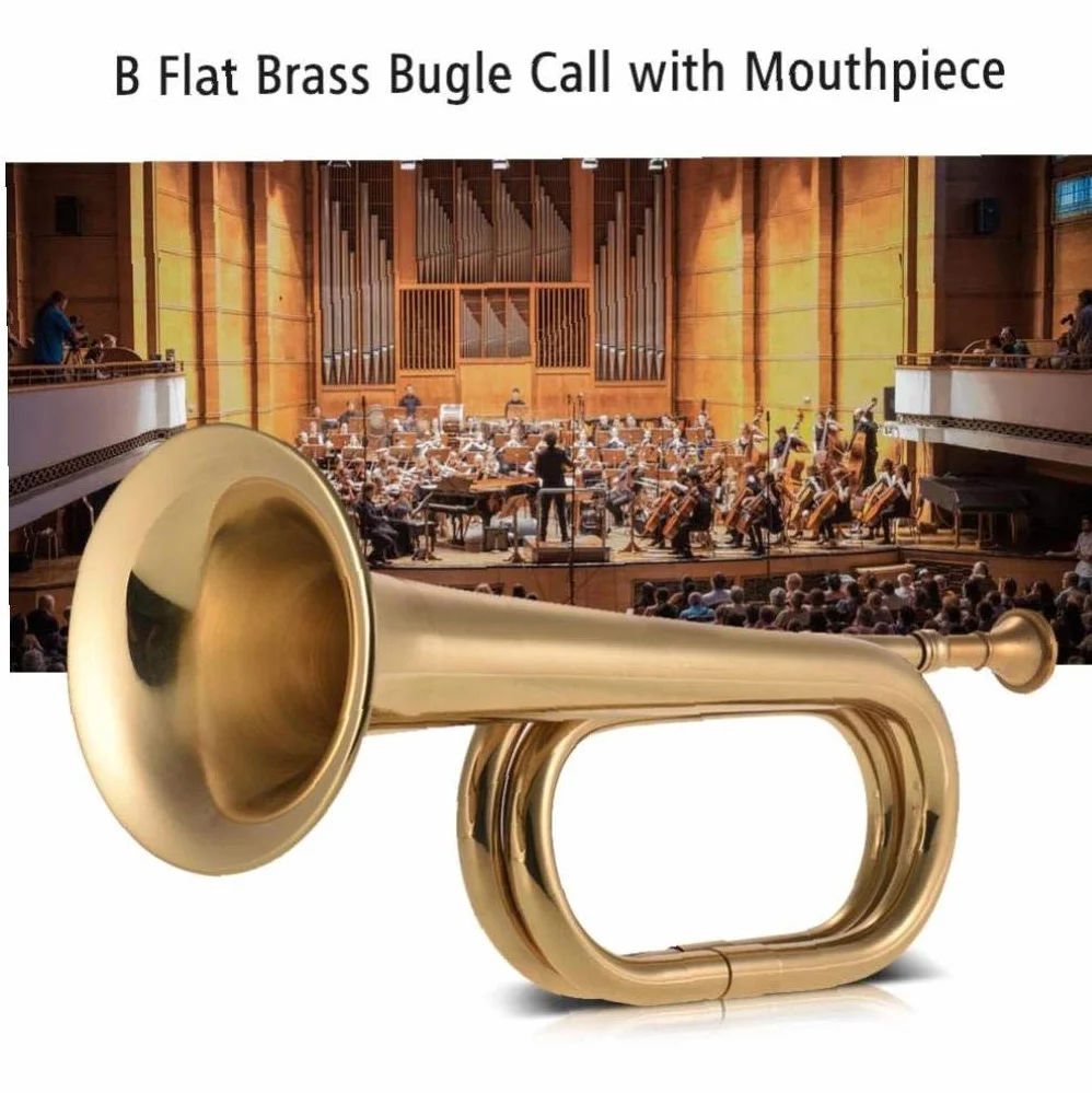 Bugle Call Trompette De Cavalerie Corne Cuivre avec Embouchure
