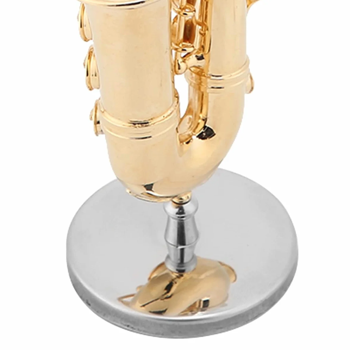 Saxophone Alto Miniature Laiton Plaqué Or avec Support et Étui Cadeau de Noël