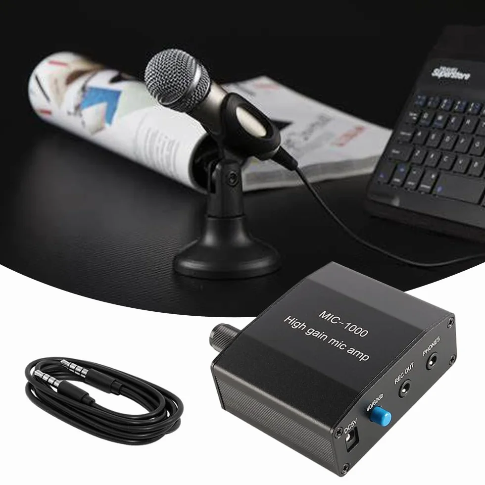 Kit amplificateur microphone préampli son gain 1000x ensemble accessoires enregistrement direct diffusion