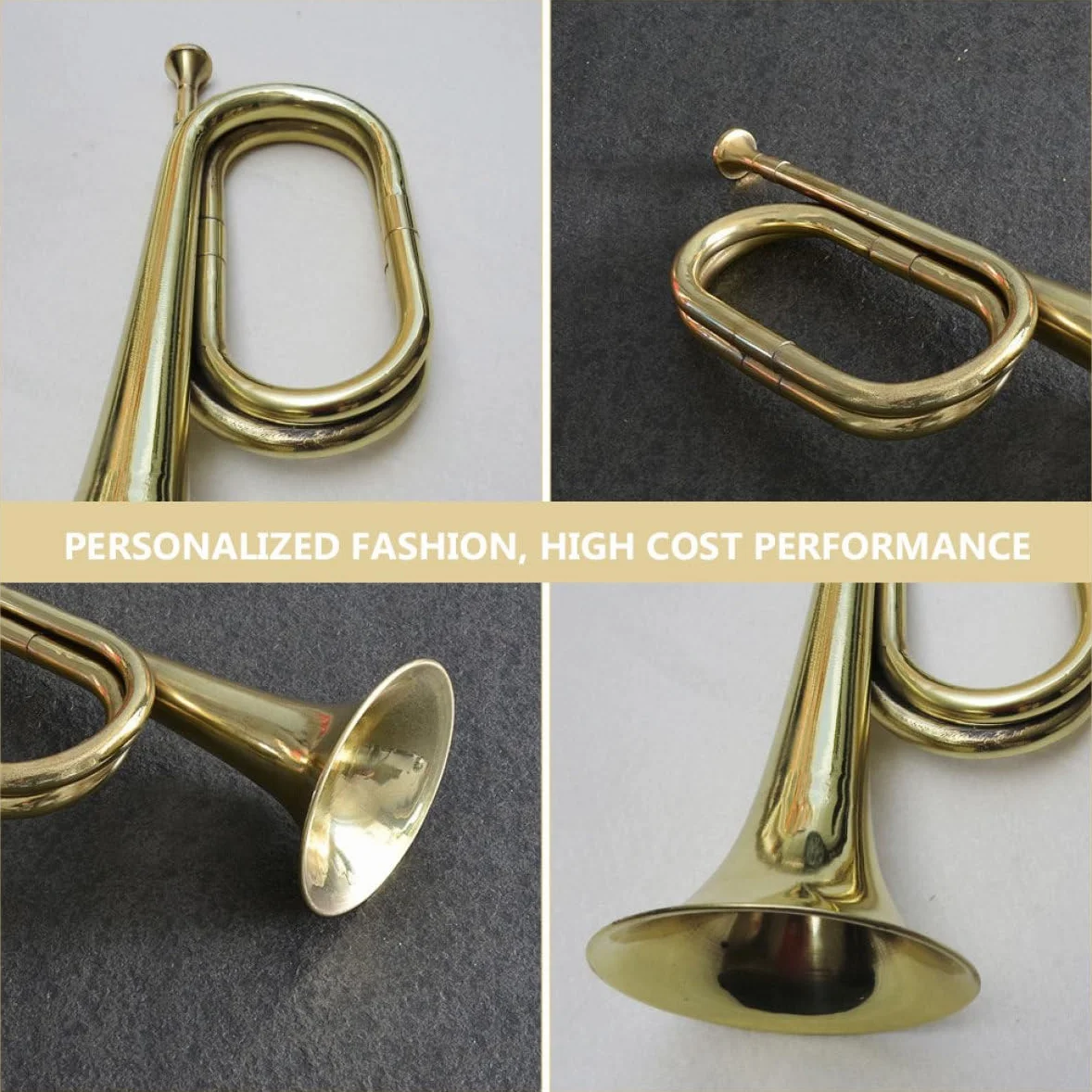Toyvian Chargez Clairon Instrument De Cor Professionnel Jouet Cor Français Trompette Enfants Alliage Cuivre Instrument à Vent