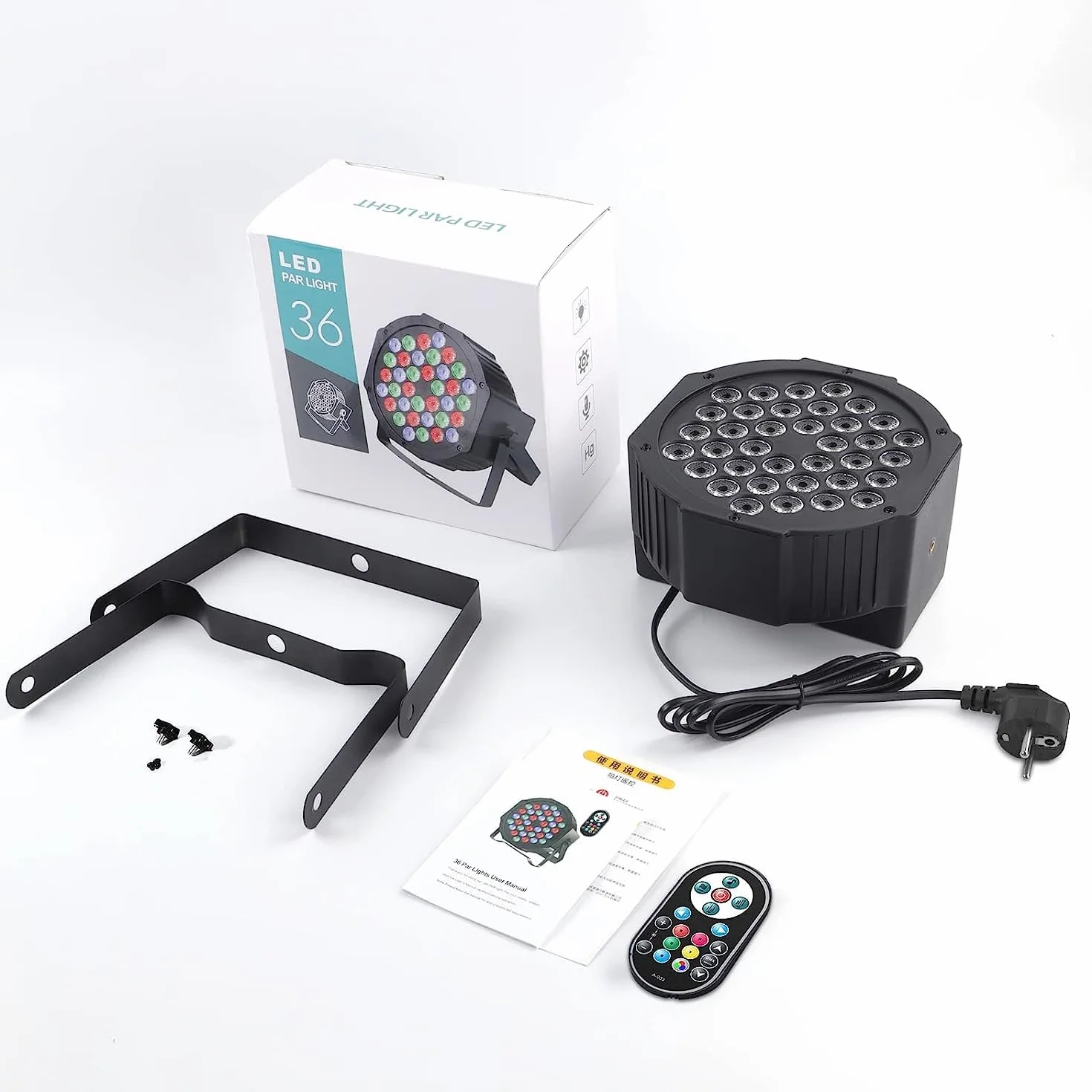 U`King 72W Par 36 LED Projecteur RGB Lumiere de Scene avec Télécommande