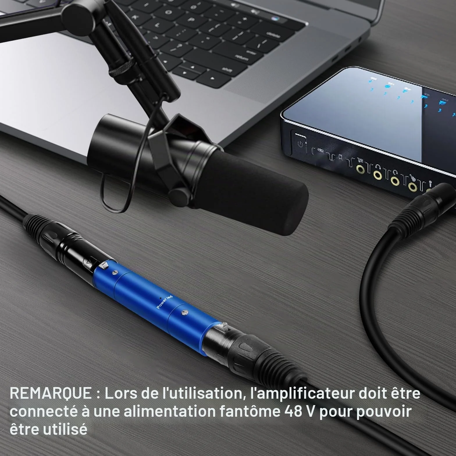 Préamplificateur de micro XLR professionnel - Gain ultra propre jusqu'à +28 dB pour microphone dynamique actif en ligne