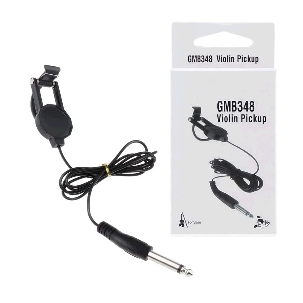 Alnicov WCP-60V Micro à clipser pour violon avec prise jack 6,35 mm pour guitare folk acoustique, ukulélé, violon