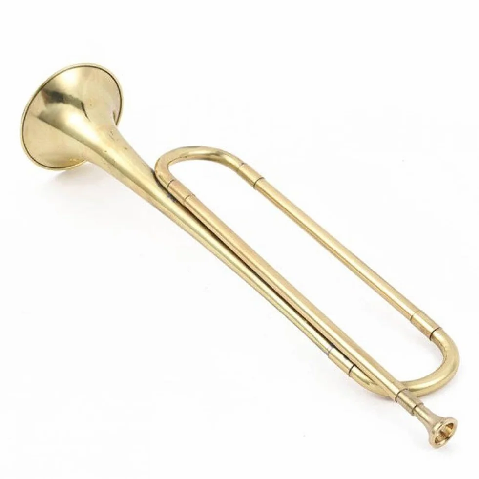 Trompette en Laiton Sanfly Clairon Corne de Cavalerie avec Embout Instrument de Musique pour Débutants