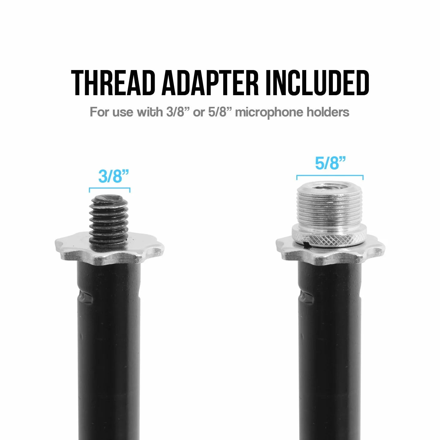 TIGER MCA21-BK Support de microphone droit avec base trépied réglable - Noir