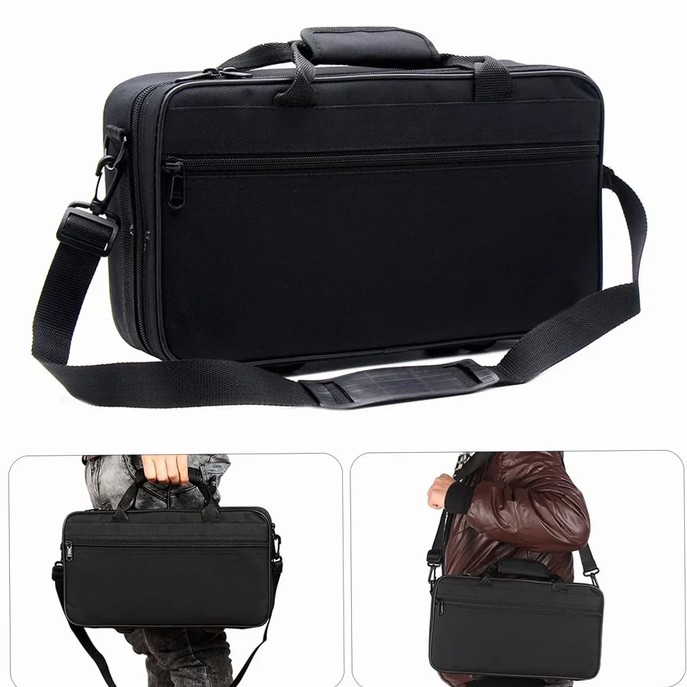Étui pour Clarinette SIB, Tissu Oxford 600D imperméable, Rembourrage Mousse épaisse, Bandoulière réglable, Poche Partition