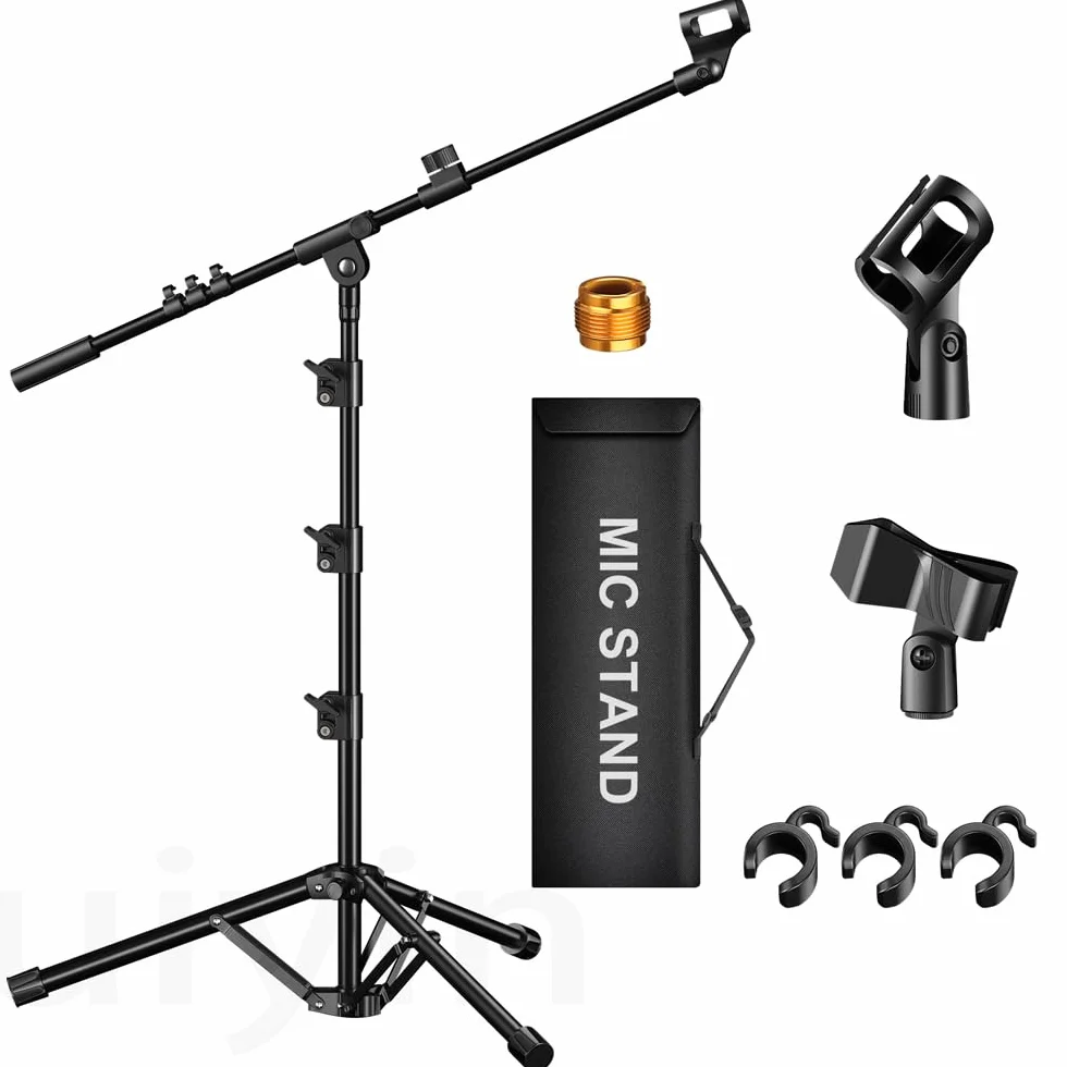 Support de micro trépied avec perche réglable en hauteur pour Blue Yeti Shure