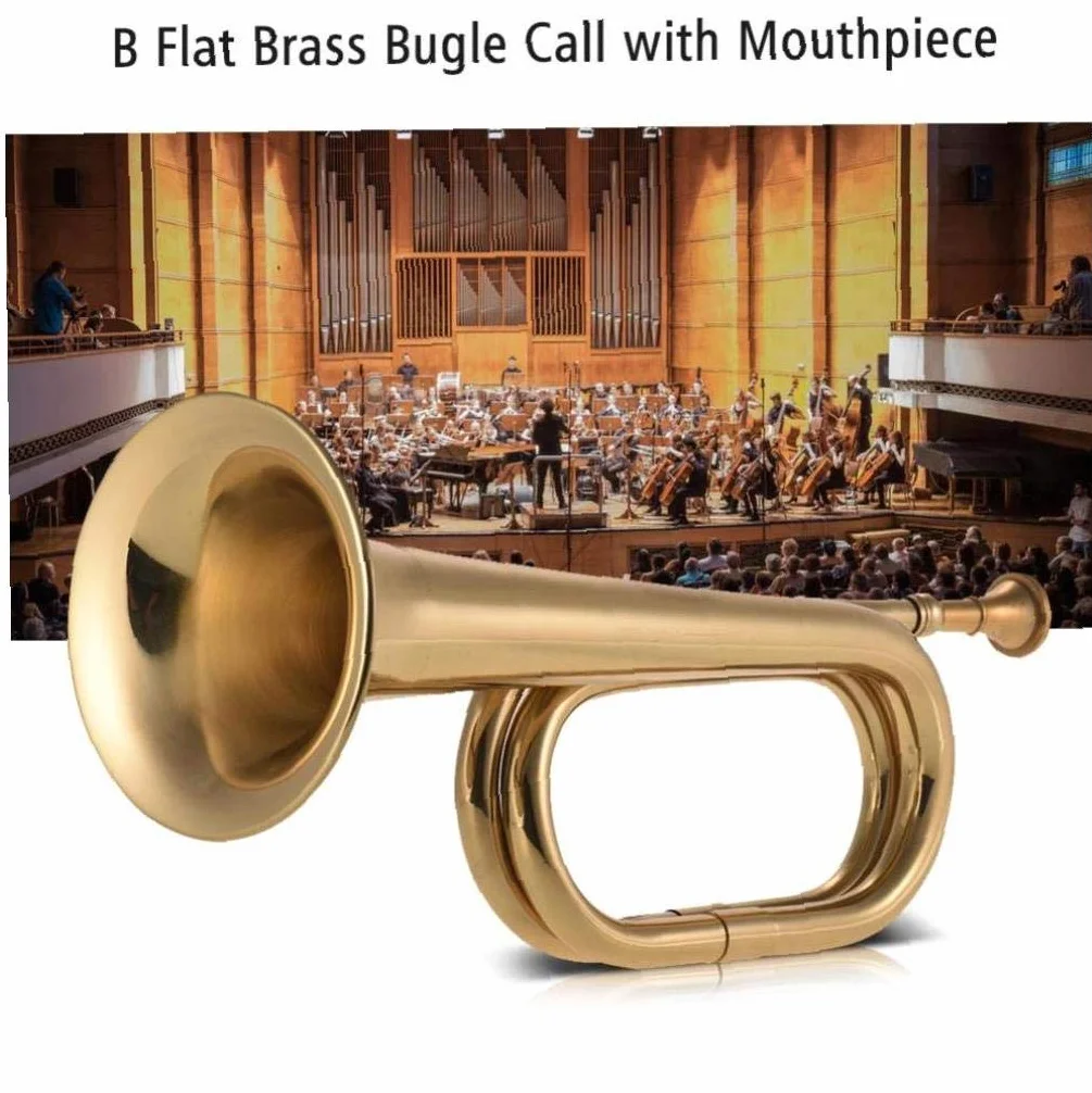 Professionnelle B Flat Brass Trompette avec Embouchure Bugle Call Instrument