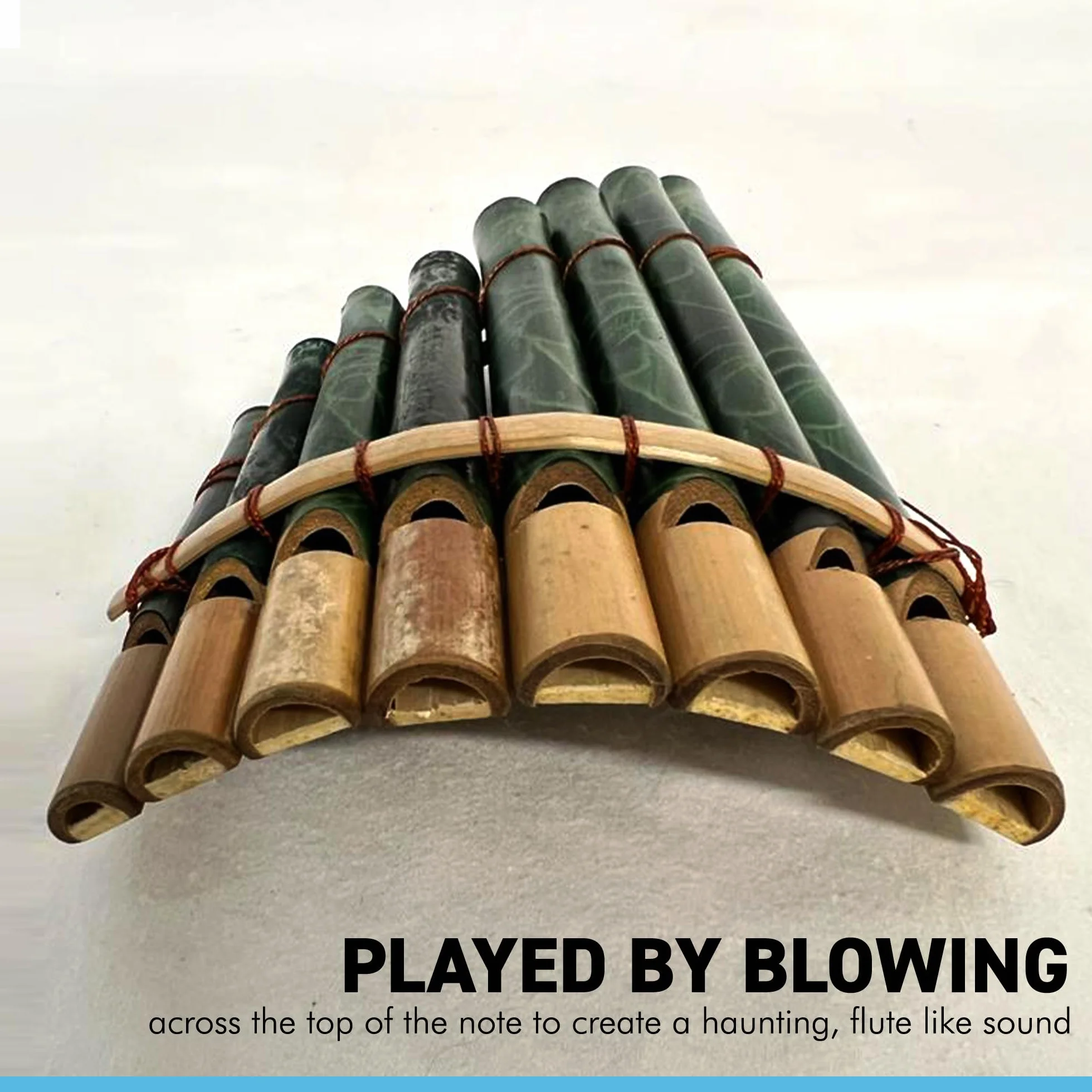 Panpipes péruviennes 20 cm x 12 cm 8 tuyaux Instrument traditionnel