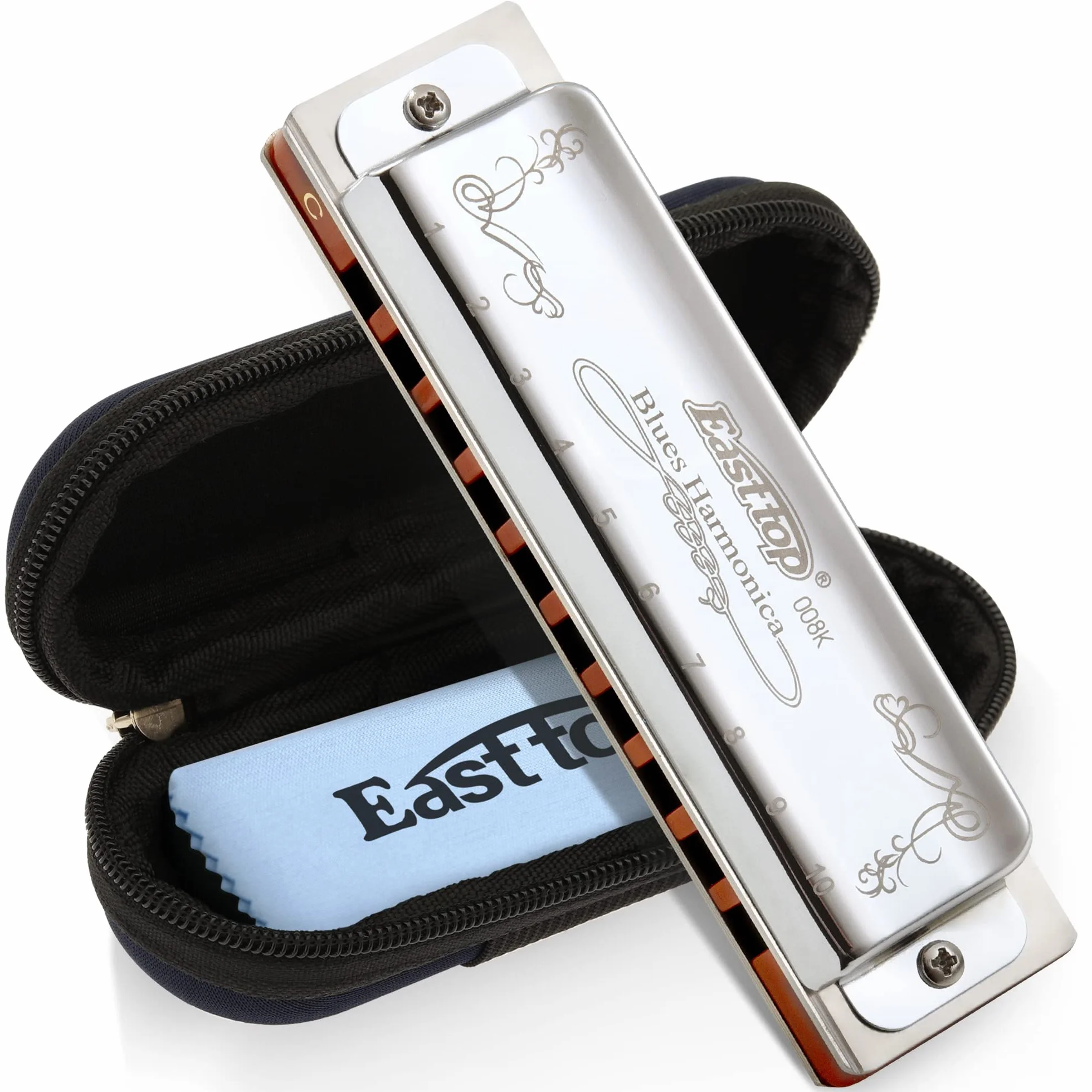 East top Harmonica diatonique en C 10 trous 20 tons T008K avec étui