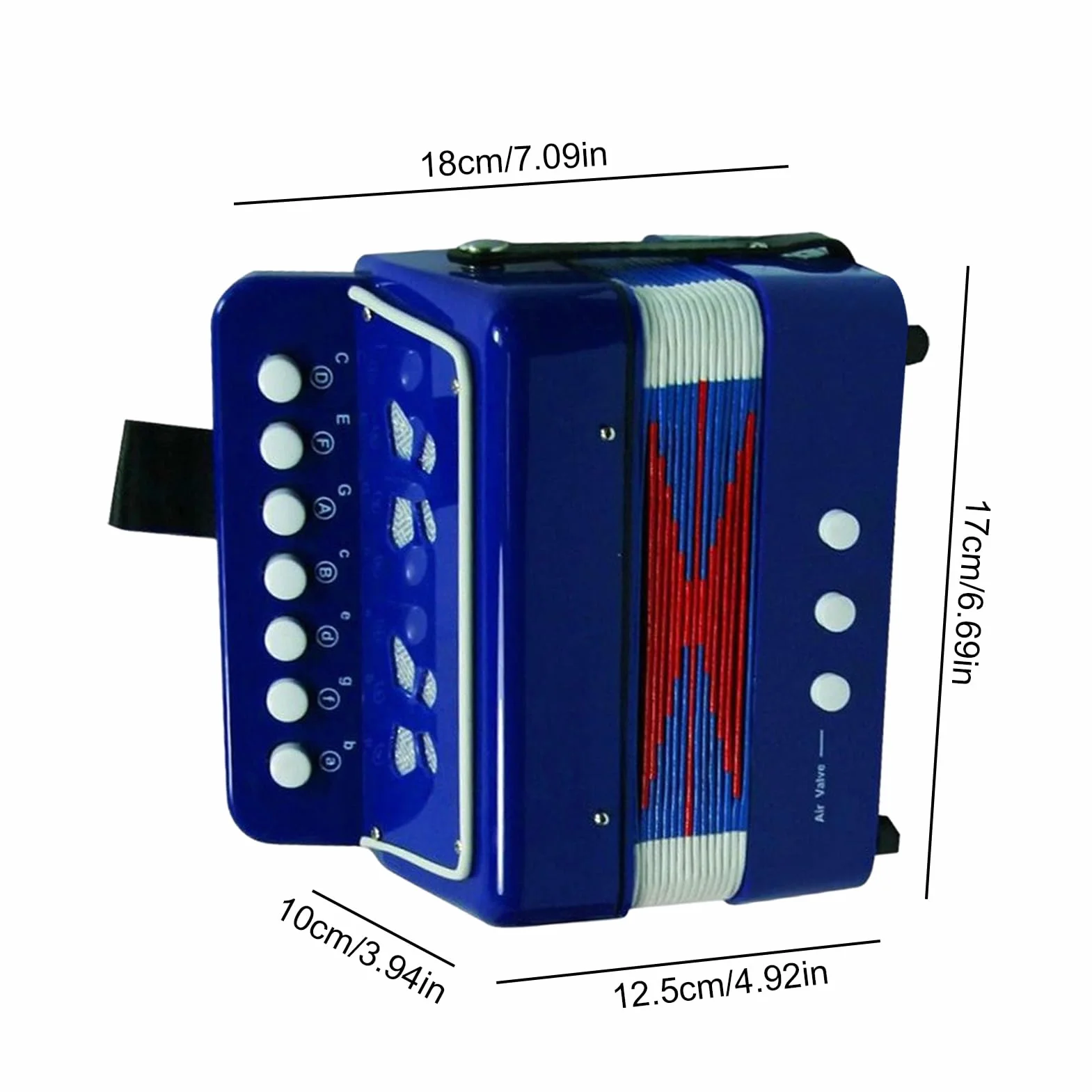 Accordéon Musical à Boutons Jouet Instrument de Musique Portable Cadeau Anniversaire 3 Ans