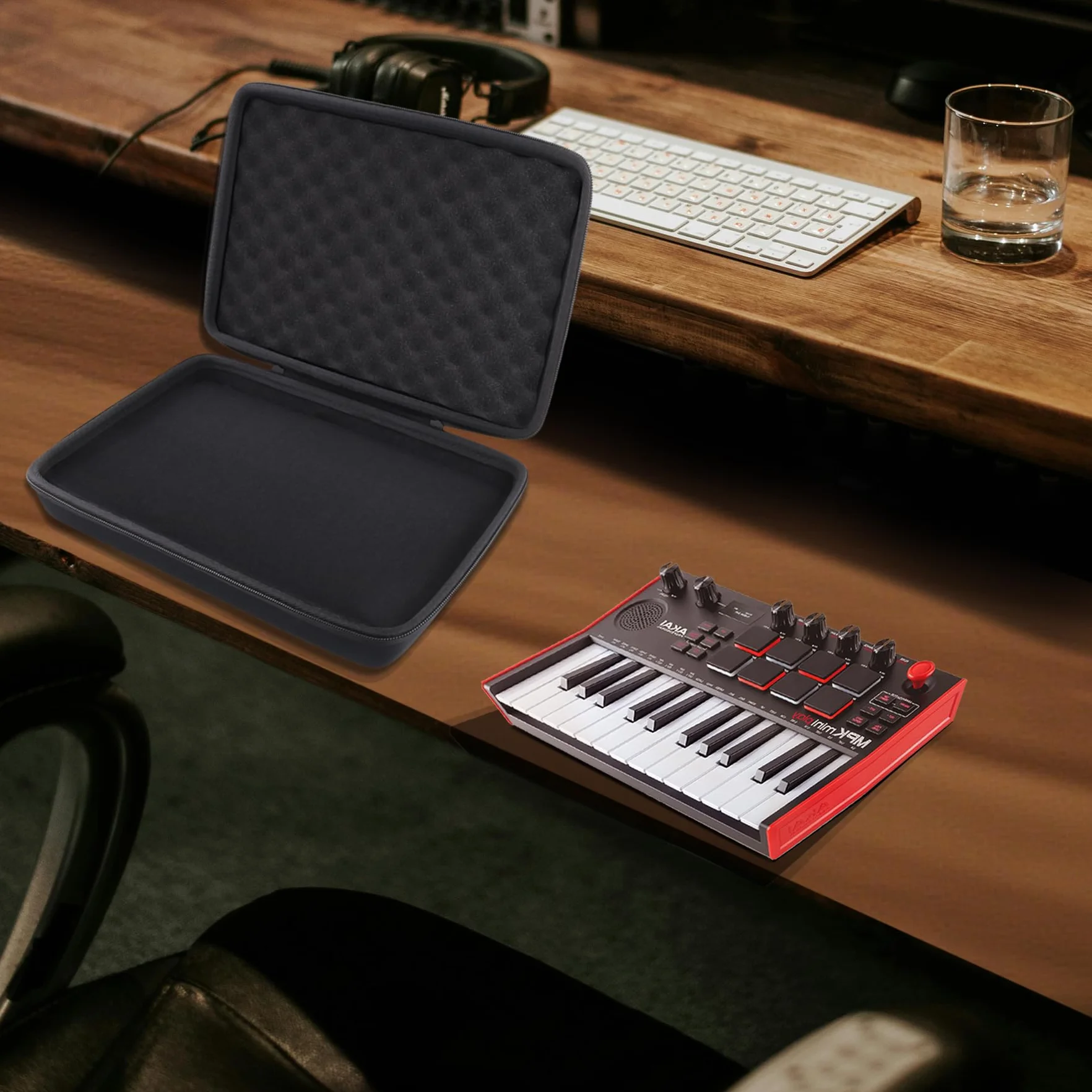 co2CREA Étui rigide de voyage pour AKAI Professional MPK Mini MK3 25 touches USB MIDI