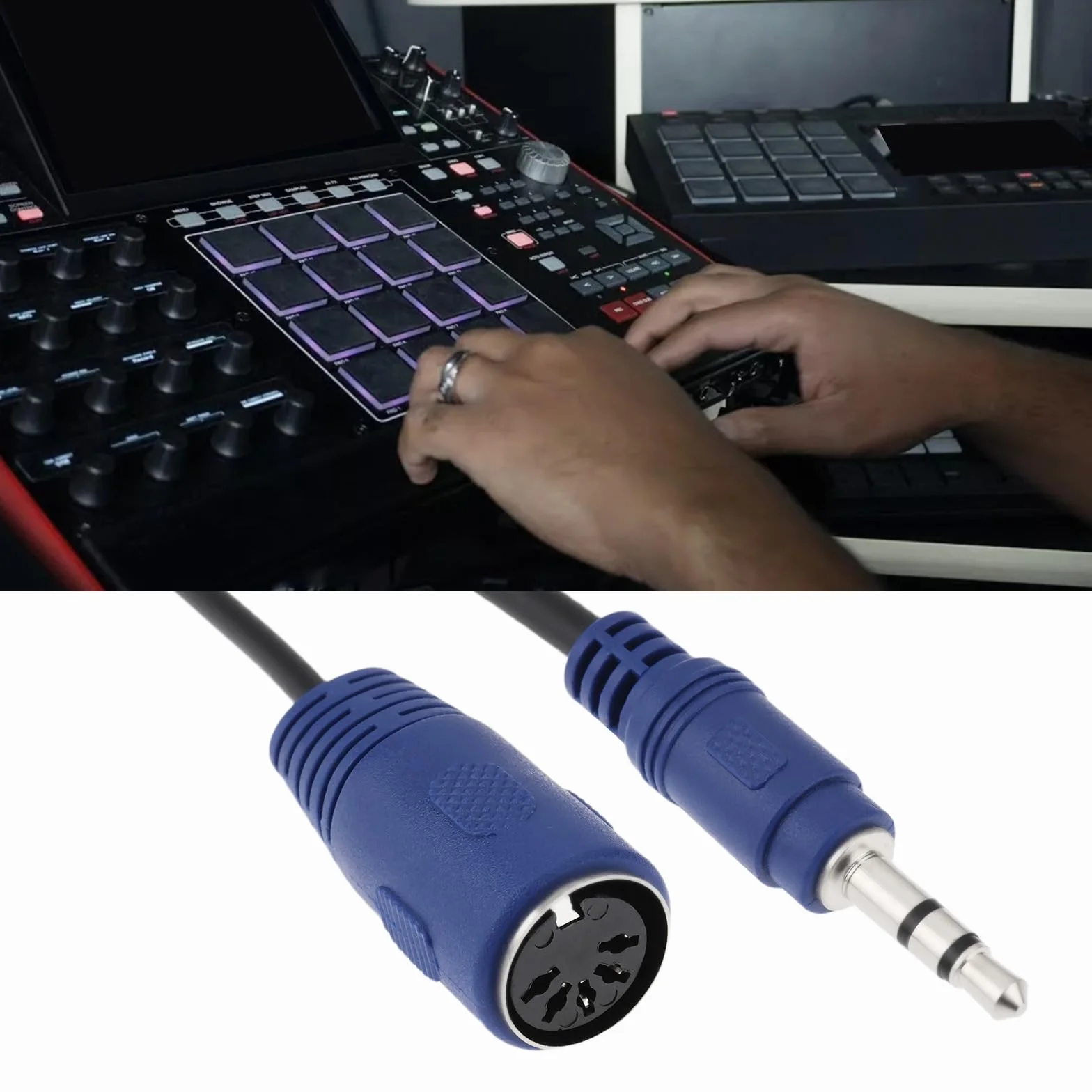 Câble MIDI Femelle 5 Broches vers Jack TRS Mâle 3,5 mm Compatible Akai MPC Studio